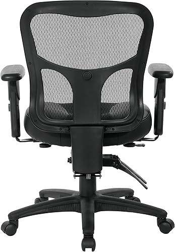 Miniatura 9 de Office Star ProGrid - Silla de administrador transpirable con respaldo alto con asiento de cuero y malla, altura y brazos ajustables, control de
