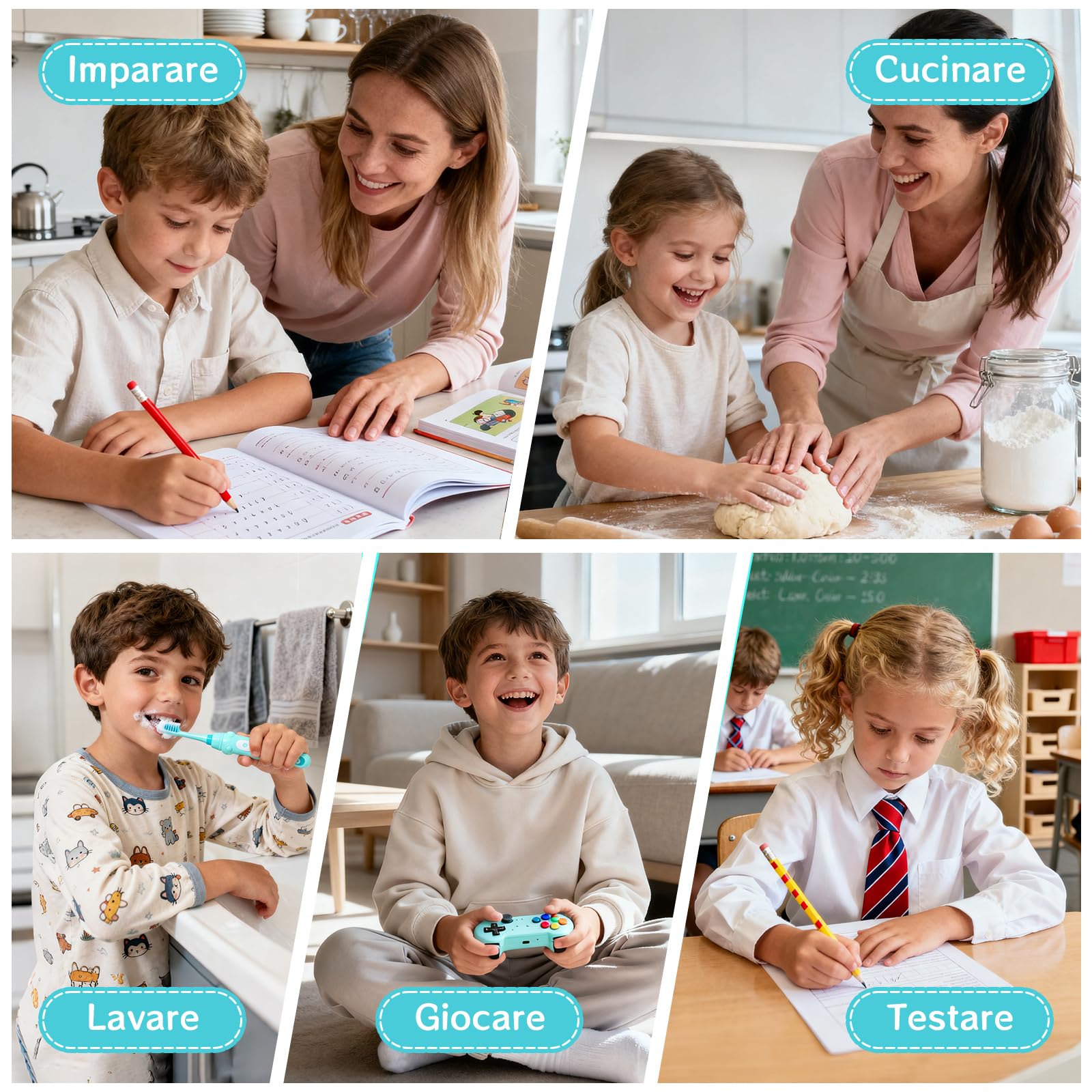 Timer Visivo per Bambini 60 Minuti - Orologio Conto alla Rovescia Silenzioso con Arcobaleno - Gestione Tempo per ADHD, Studio e Scuola (Blu)