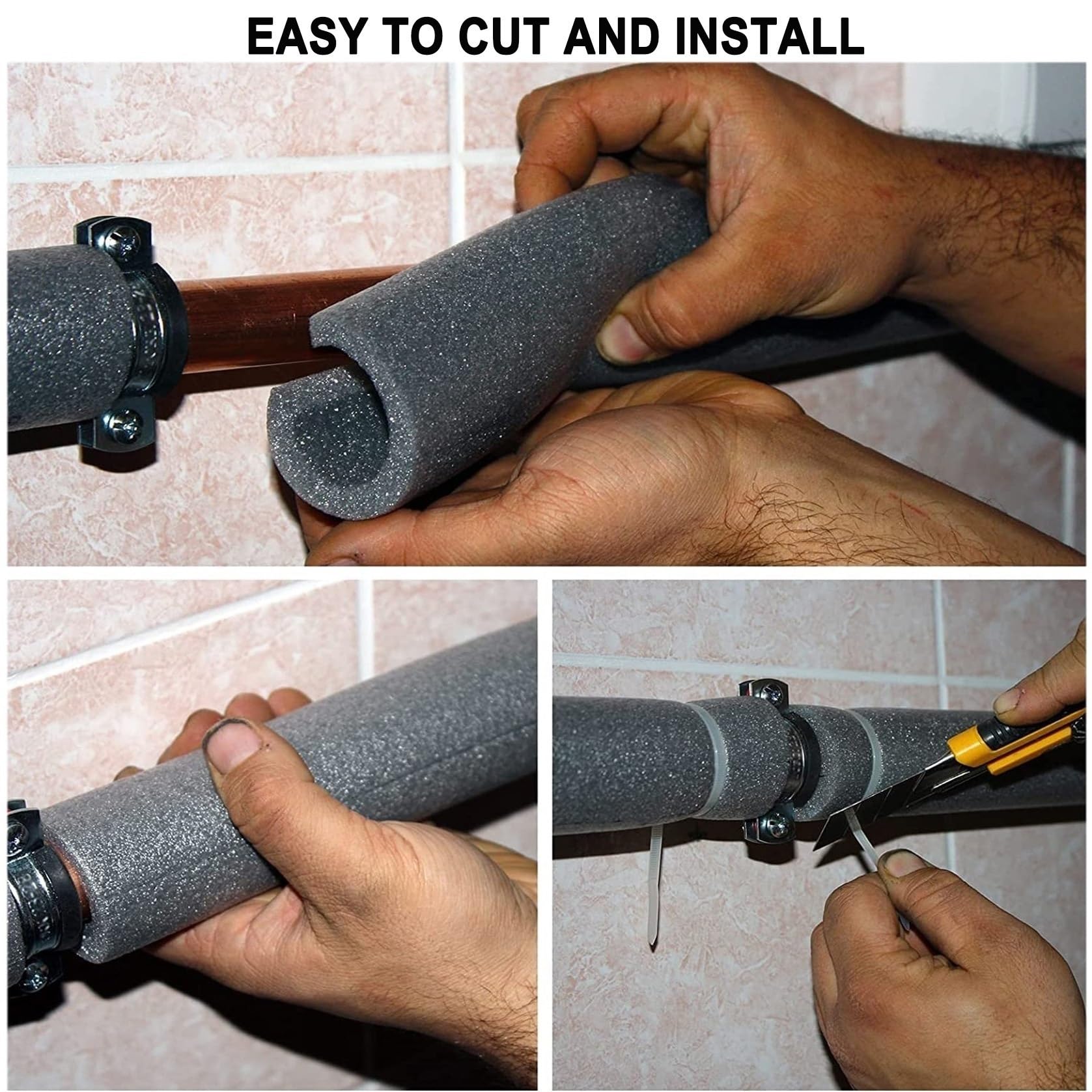 tubo isolante in schiuma, Isolamento tubi in schiuma di nitrile, isolamento termico(32MMx9MMx1.7M)
