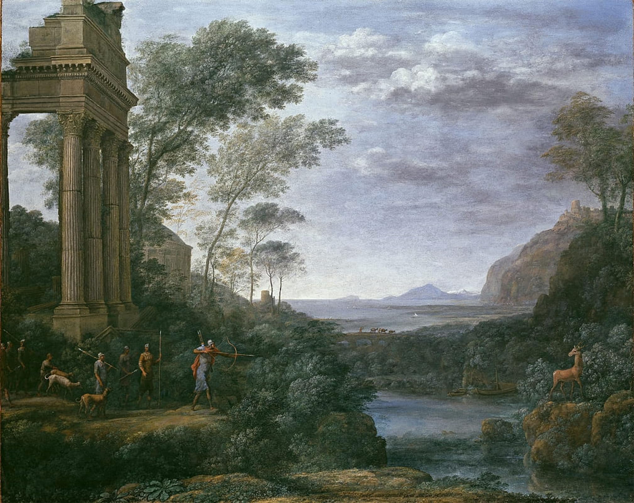 POSTERIIk Famous Print Pop Art Wall Art Graffiti Landscape with Ascanius Shooting the Stag of Sylvia by Claude Lorrain Art Prints for Home Decor 60x90cm