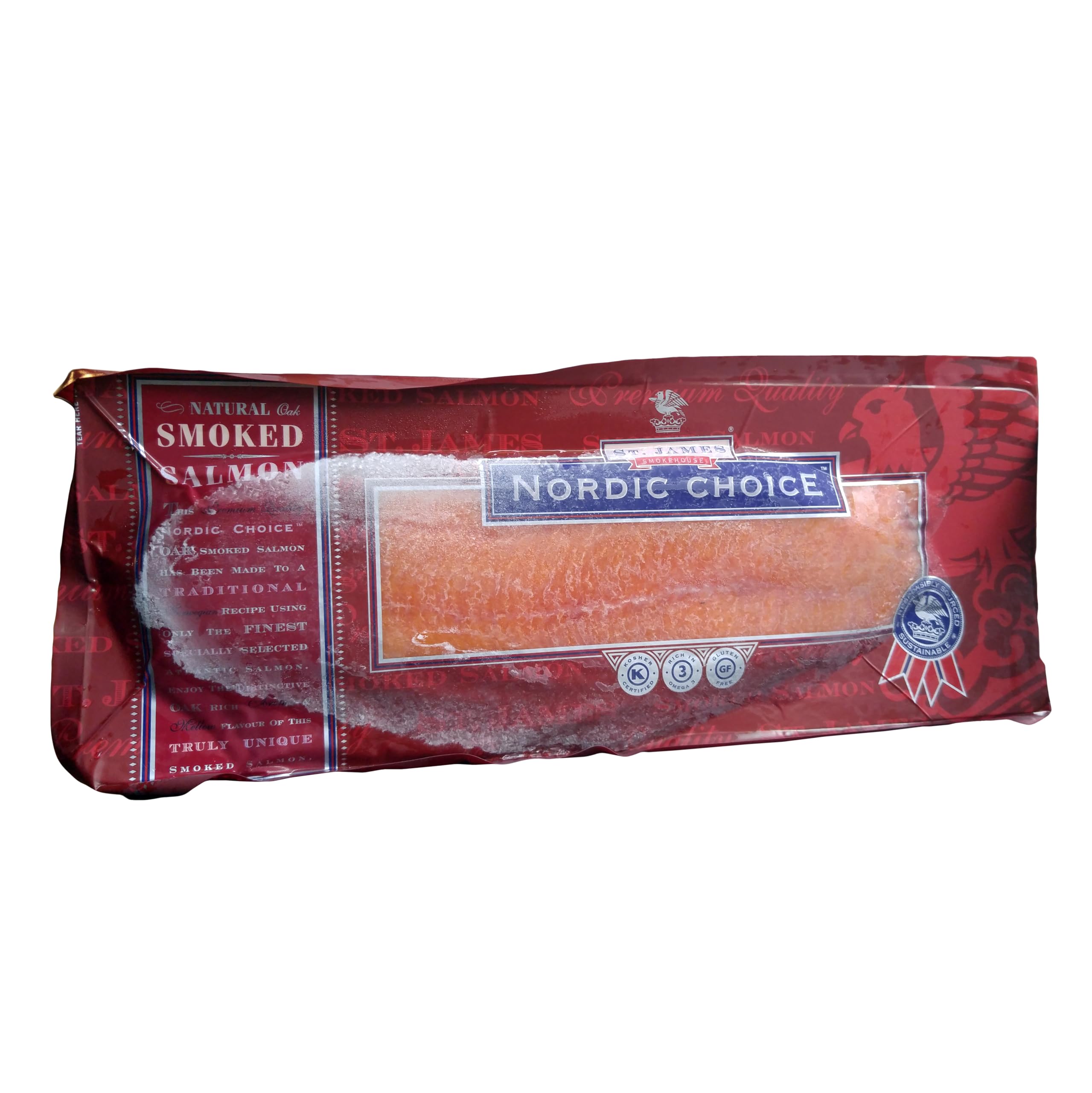 St. James Smokehouse Traditional Smoked Salmon Sides - Cold-Smoked, Natural Ingredients, Frozen, 2.5lb Avg Side (Pack of 2) - Luxurious Scottish Seafood