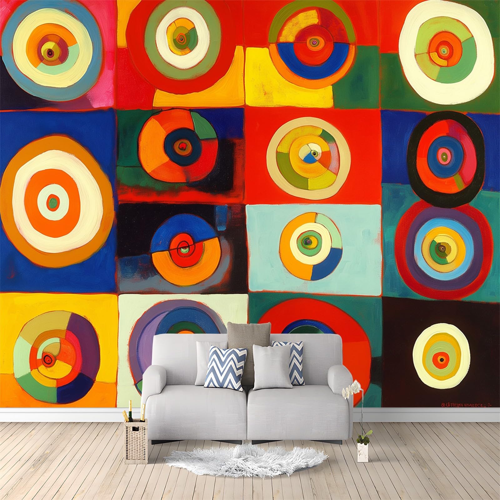 Fototapeta abstrakcyjna moda koła konfigurowalny plakat tapeta ścienna 350 x 256 cm nowoczesna dekoracja ścienna salon sypialnia pokój dziecięcy kolorowy