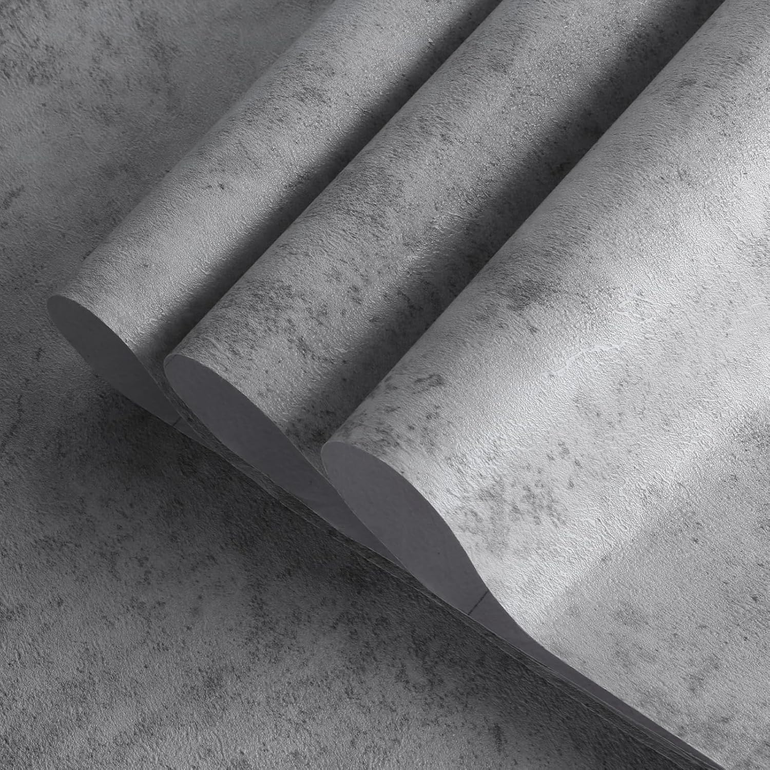 Gray Concrete Wallpaper, Peel and Stick Vinyl Cement Concrete Contact Paper for Walls Cabinets, 15.7 x 118 Inch Waterproof Removable Textured Wallpaper