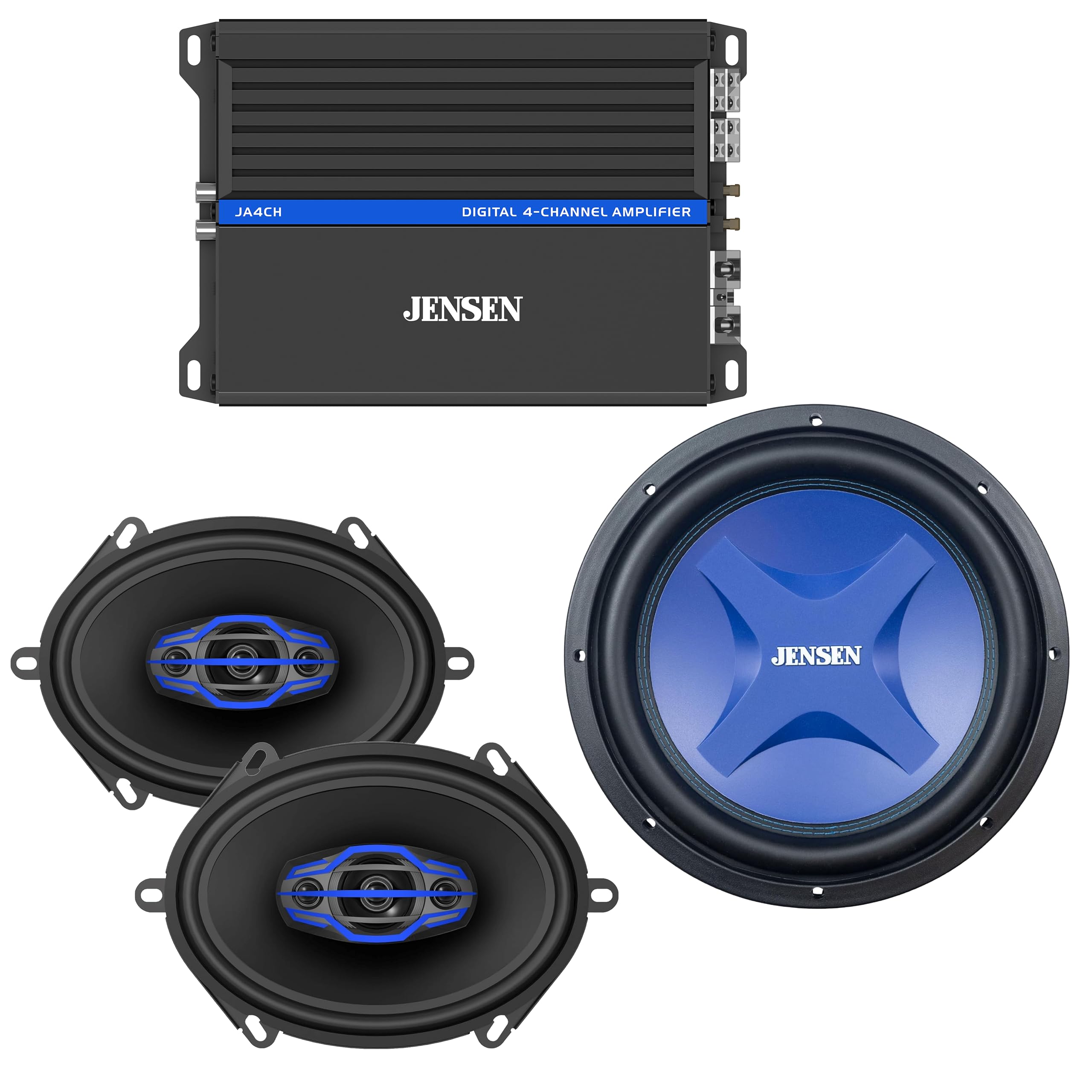 Amazon.com: Jensen Class-D 4-Channel Amplifier with 4-Way 5x7 Amazon.com: Jensen Class-D 4-Channel Amplifier with 4-Way 5x7