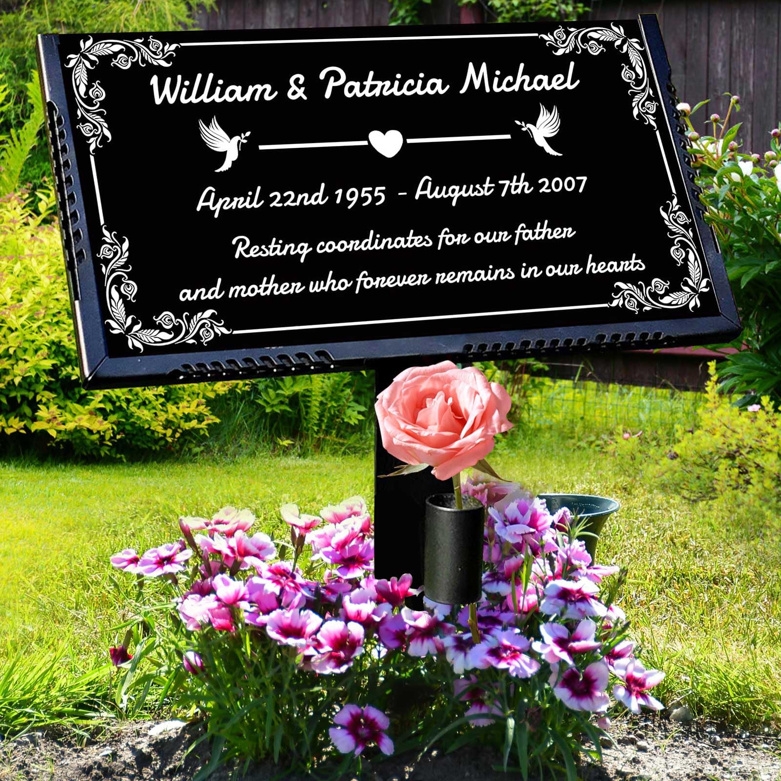 Grave Markers for Cemetery for Humans,Personalized Headstones for Graves,Memorial Plaques for Indoor &amp; Outdoor,Garden Memorial Stone for Loved Ones
