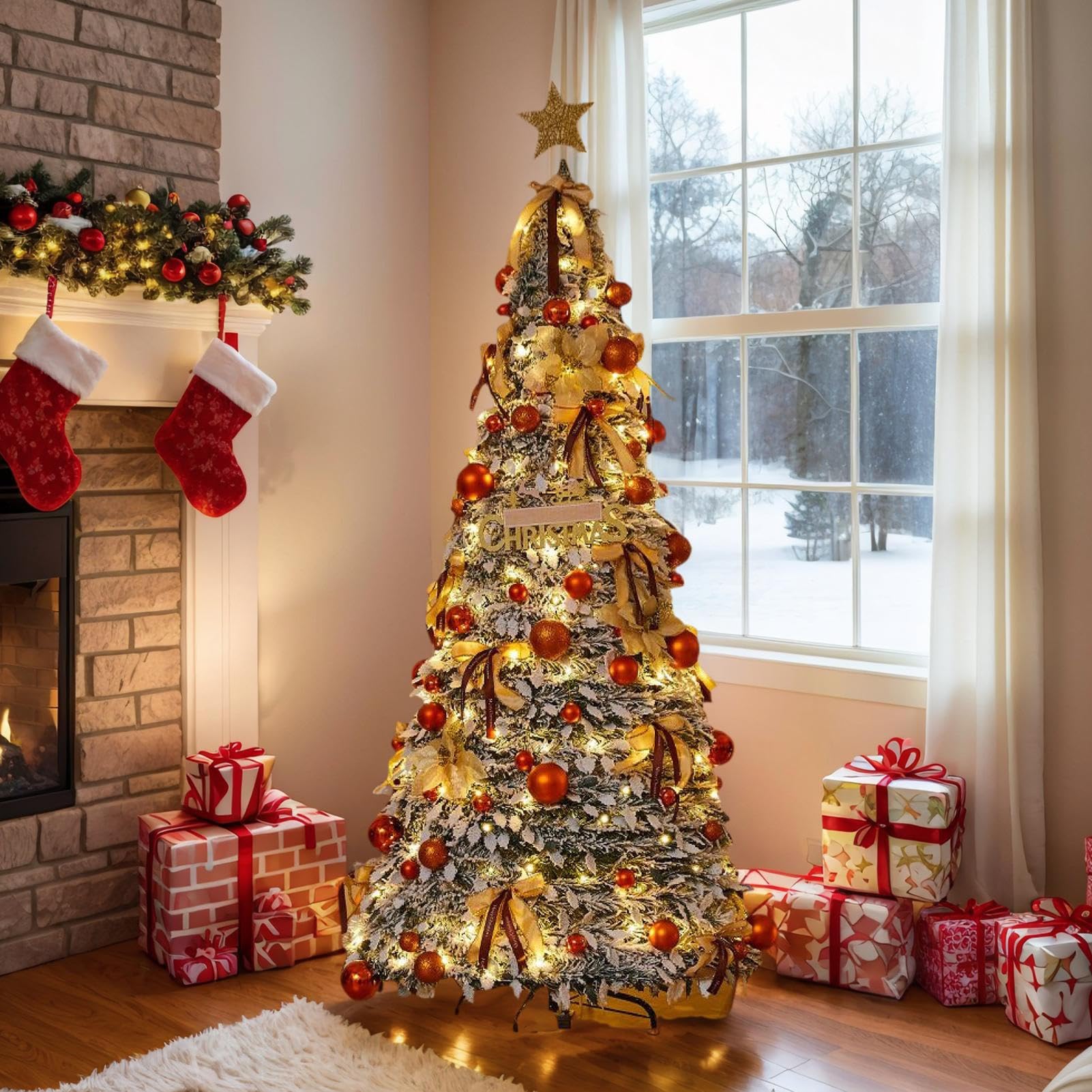 Árbol De Navidad Plegable | Decoraciones Artificiales Reutilizables Sin Luces - Árbol De Navidad Completo | para Acción De Gracias Cumpleaños Fiesta Oficinas Hogar Exterior Interior Parque