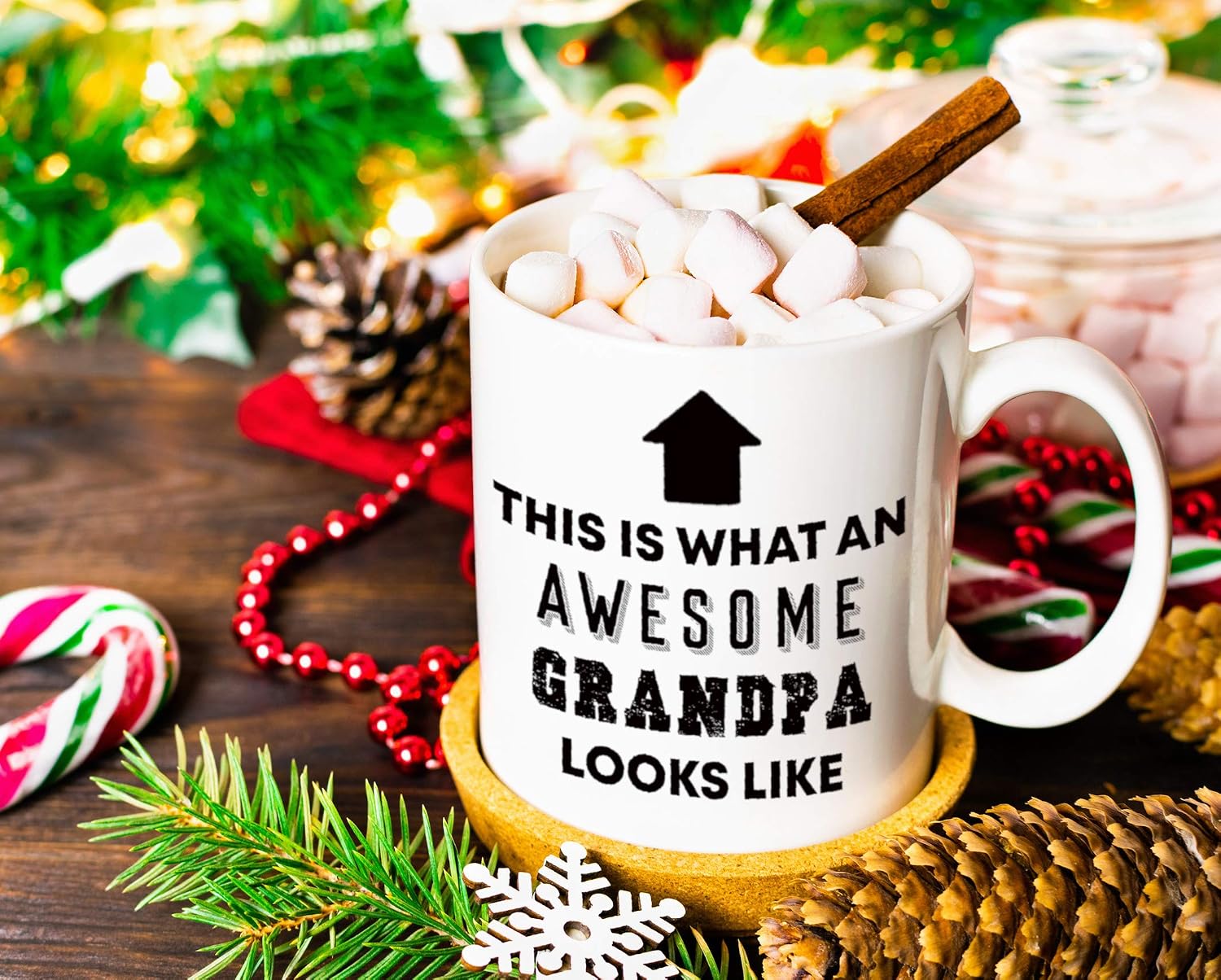 Father's Day Gifts Awesome Grandpa Looks Like for World’s Best Grandfather Ever Christmas Birthday Novelty Gift Ideas from Grandson Granddaughter Ceramic Coffee Mug Tea Cup