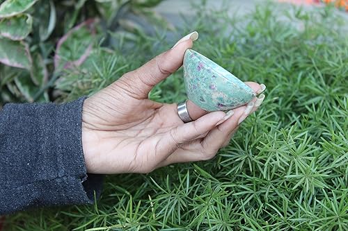Miniatura 6 de Jet International Crystal Jet Natural Rubí Fuschite Bowl 2" libreta terapia piedras preciosas talladas a mano Altar de cristal curativo