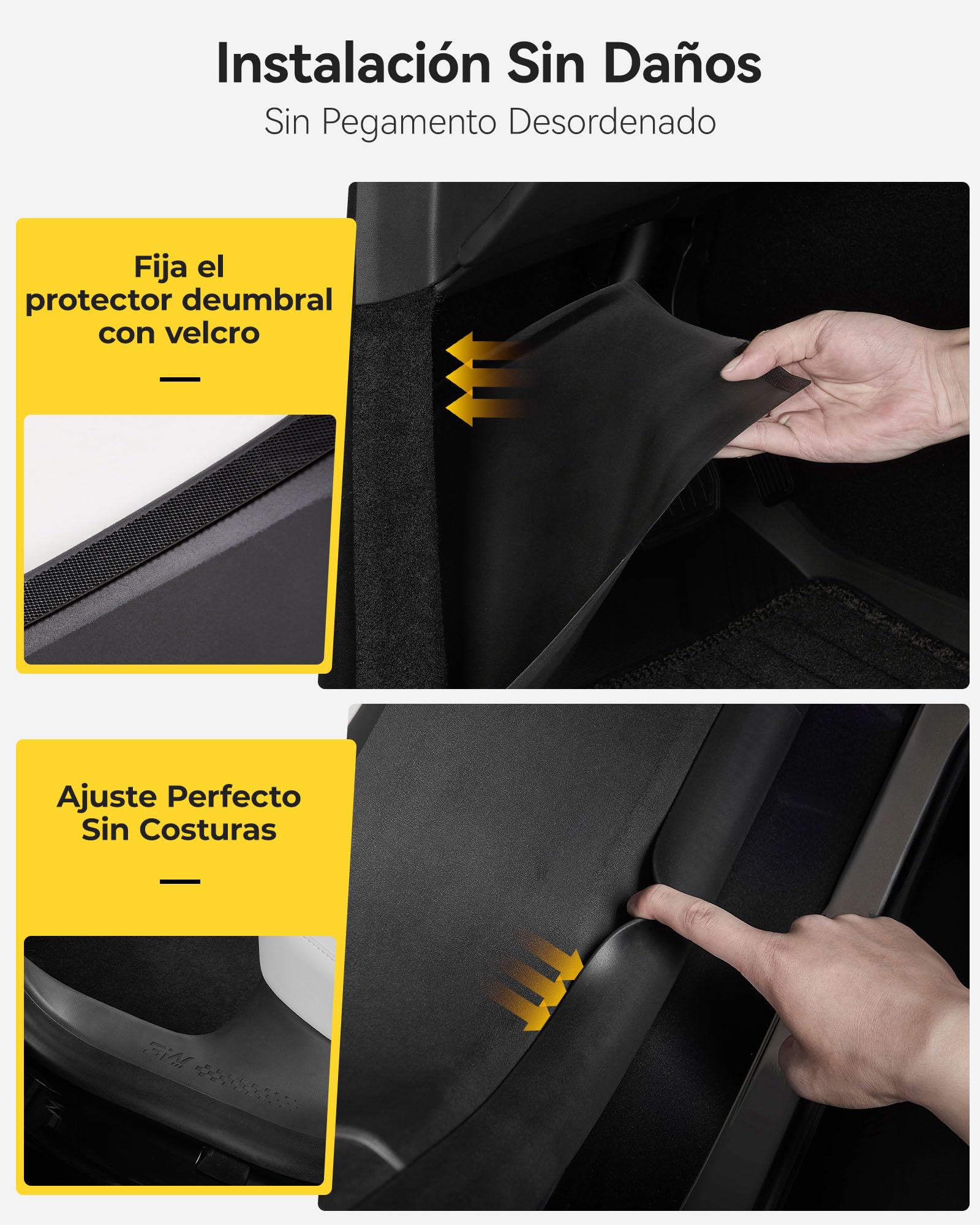 3W 5 piezas de protección de umbral de puerta para Tesla Model 3 Highland 2024-2026 Pedal de puerta delantera y trasera y espacio de carga, protección contra chispas TPE, protección contra chispas en