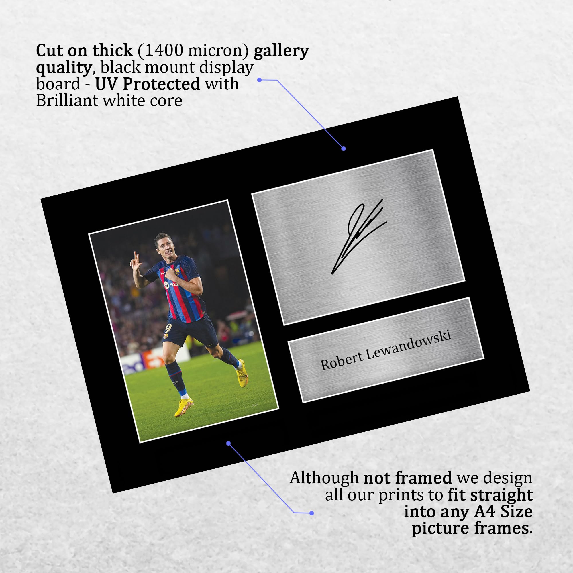 Photo Signée Robert Lewandowski Bayern Munich - Format A4, Impression Qualité, Cadeau Fan Football