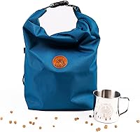Vista 1 de Wilderdog Bolsa para perros - Resistente al agua, portador de croquetas portátil y taza de acero inoxidable - Azul Pacífico