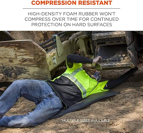 Miniatura 2 de Ergodyne Proflex 386 - Rodillera ligera, cojín de espuma fina, grande, 16 x 28 x 0.5 pulgadas, color negro