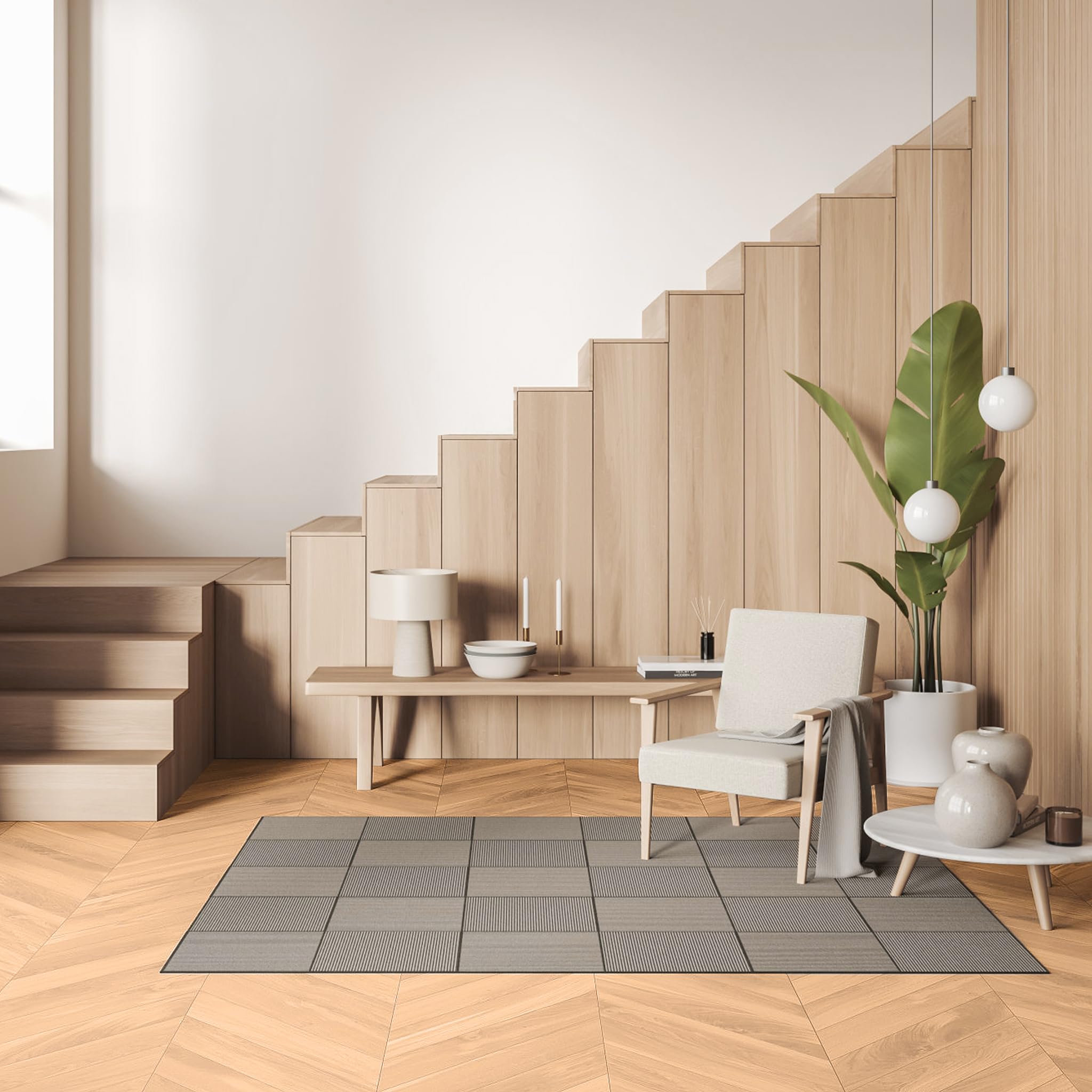 FIVMEN PVC-pavimentazione, pavimento in vinile, autoadesivo, piastrelle adesive da 5 m², piastrelle per pavimenti, aspetto in legno, piastrelle in vinile, pavimento, rivestimento in vinile, clicca per