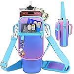 Water Bottle Carrier Bag with Phone Pocket Compatible with Stanley/Meoky 40 oz Tumbler with Handle,Water Bottle Holder Pouch with Adjustable Strap Compatible with Stanley Cup Accessories