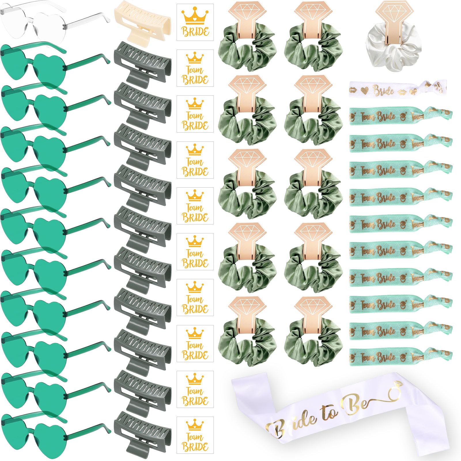 56 Stück Jga Accessoires Frauen, Bride to Be Deko für Team B