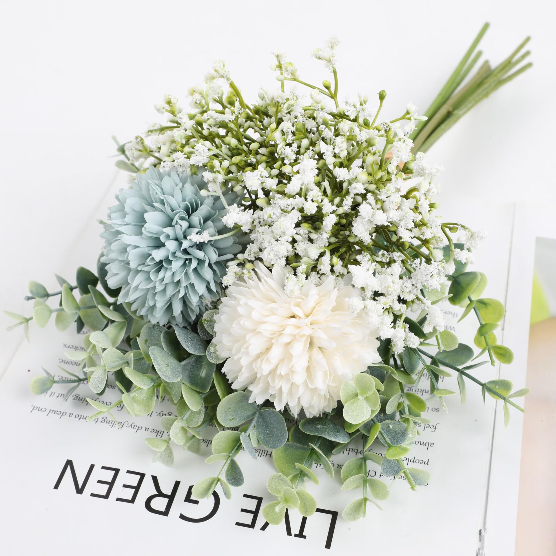 HomeXO Artificial Silk Flower Baby Breath Wedding Bouquets for Home Office Decoration, Blue & White (B0CNRWJSB4) Amazon Price History, Amazon Price Tracker