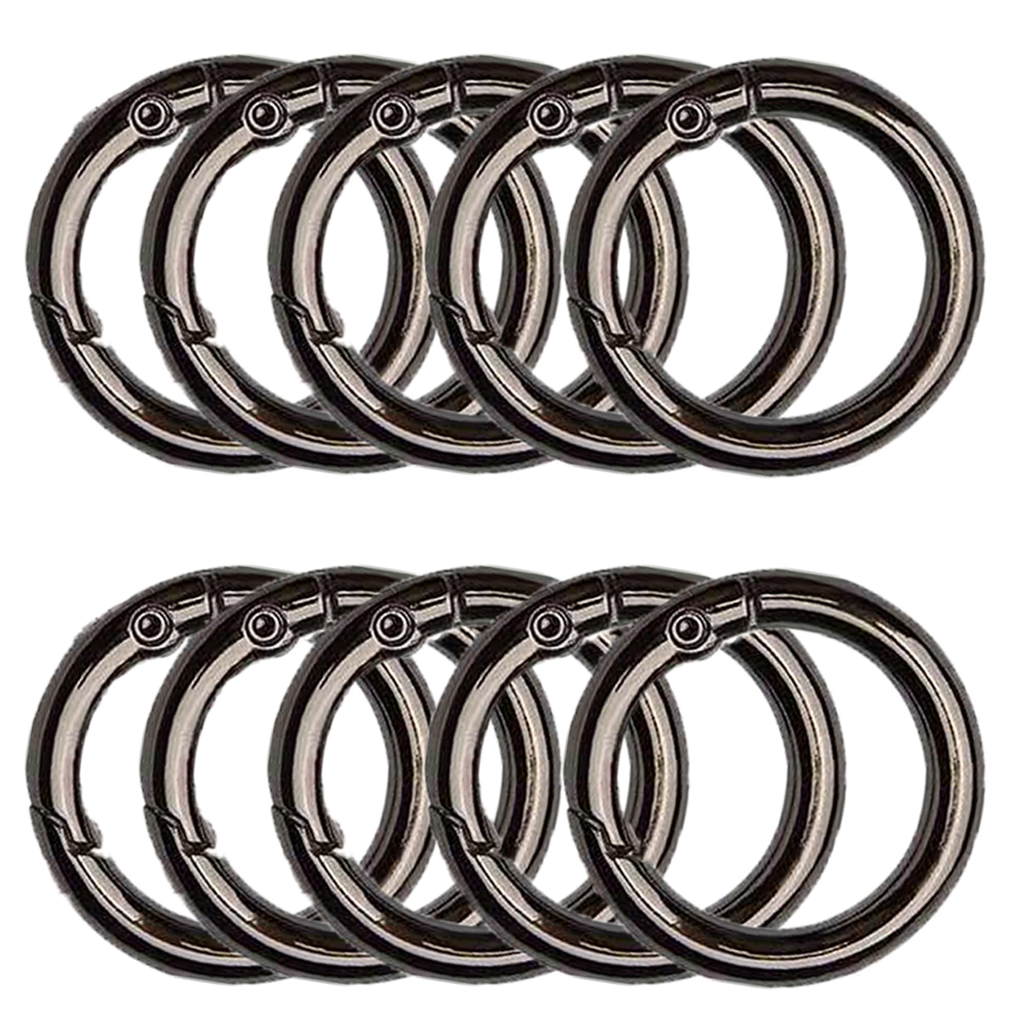 XCSJ 10pcs 49 mm Round Carabiner Black Very Robust Zinc Alloy Round Carabiner Ring Carabiner Round Carabiner Hook Round for Key Chain Bag Jewellery DIY Crafts Making (49.00)