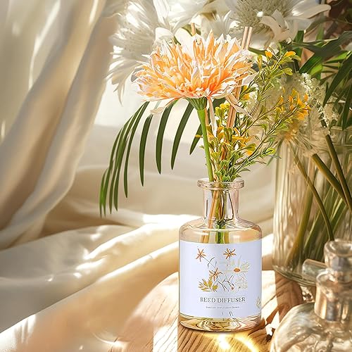 Miniatura 2 de XEPTLE Ambientador de habitación, difusor de varillas de flores falsas naturales con varillas de larga duración, fragancia perfumada para el hogar,