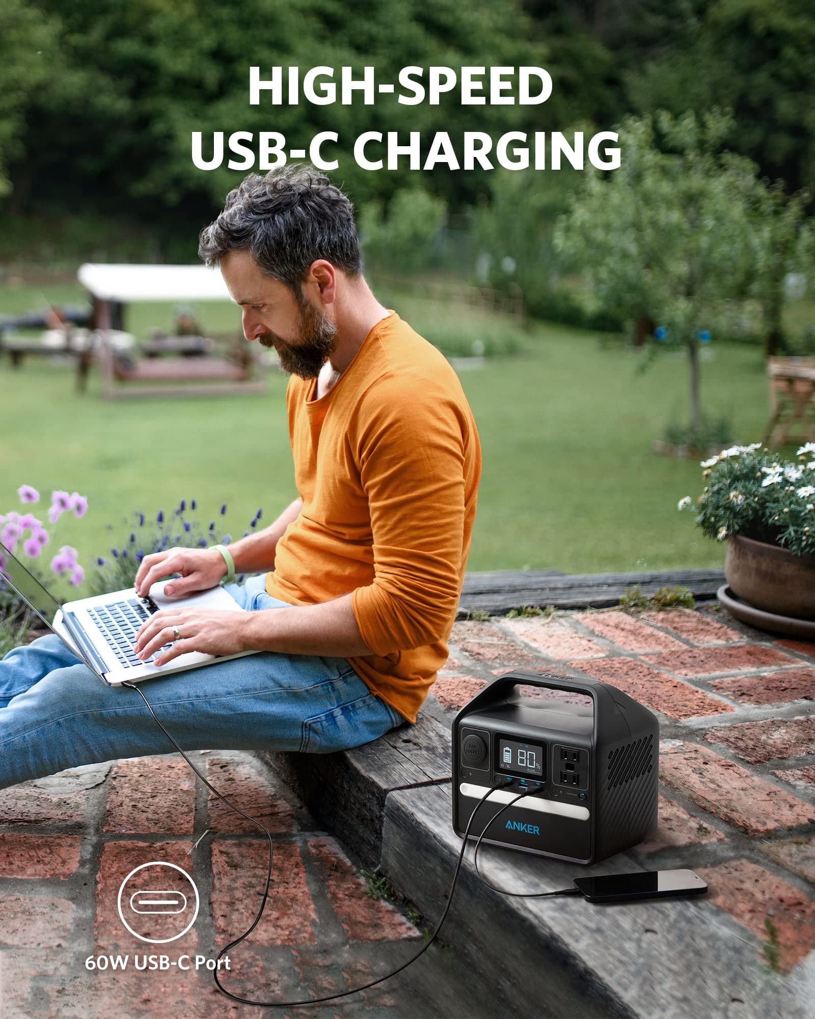 Anker Portable Generator 256Wh, 521 Portable Power Station, 200W 6Port