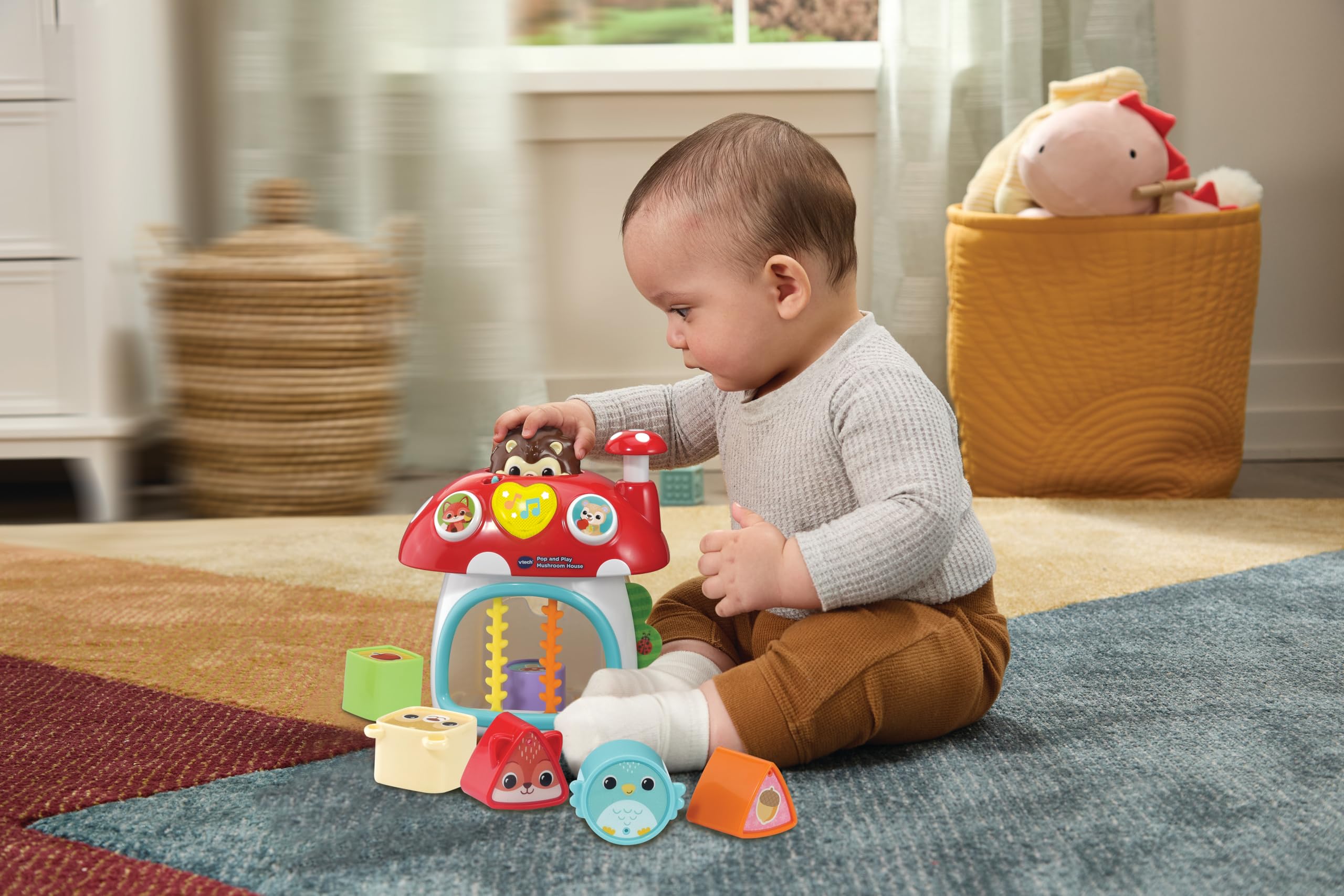 VTech Baby Pop & Play Mushroom House, Includes 6 Block Play Pieces, Develops Fine Motor Skills, Includes Songs & Melodies - Image 3