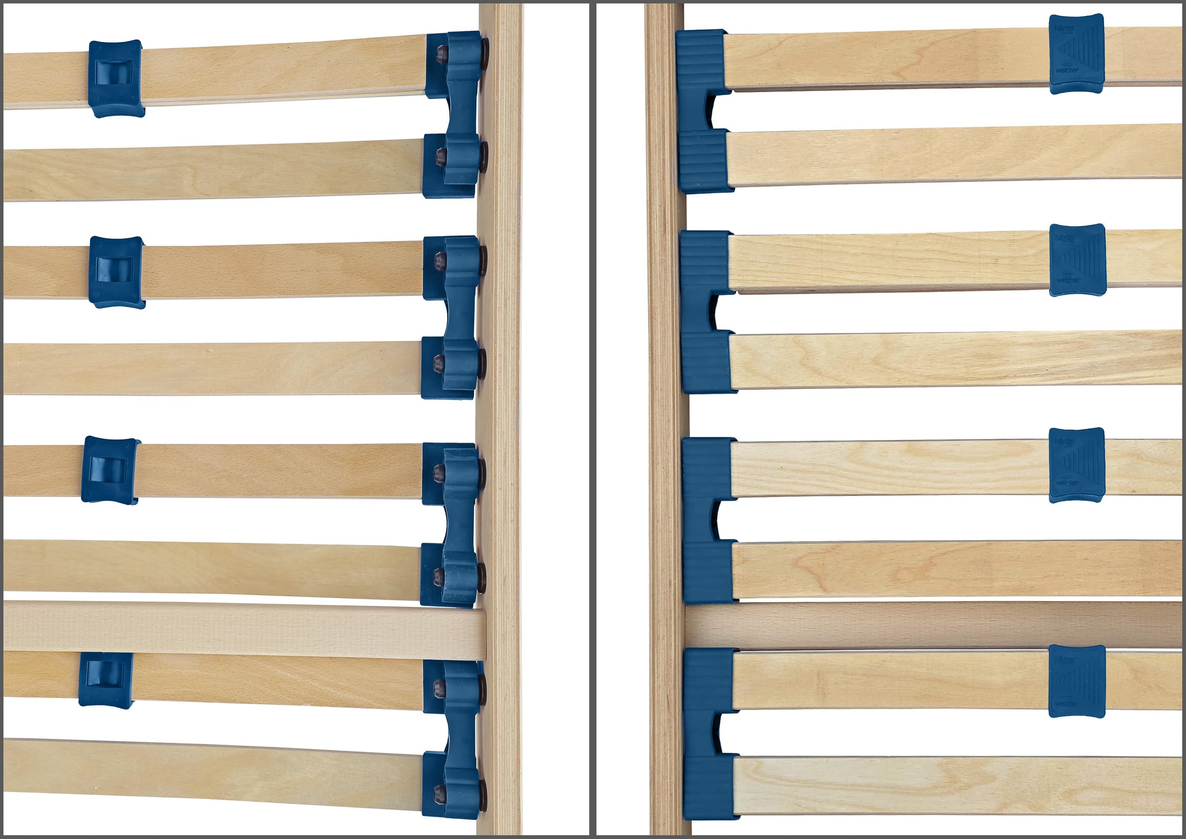 Erst-Holz Sommier à Lattes Flexibles 90 x 190 cm, Zone de la tête réglable 70.32-09-190FV