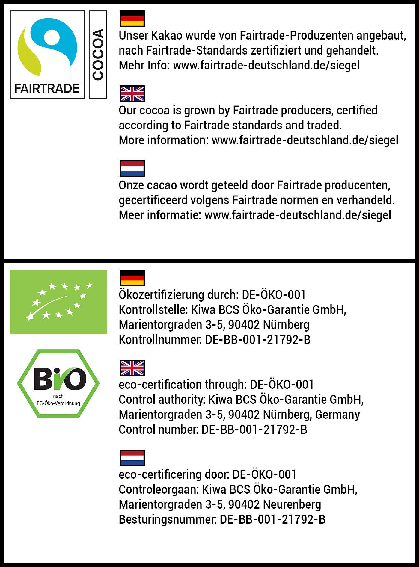 Edelmond 100% Kakaobohne für heiße Trink Schokolade. Kein Pulver! Dunkler Vollkakao mit eigener Kakaobutter. Nachfüllpack (750 g)
