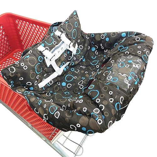 Funda de asiento portátil 2 en 1 para carrito de comestibles y funda para silla de bebé (círculo negro)