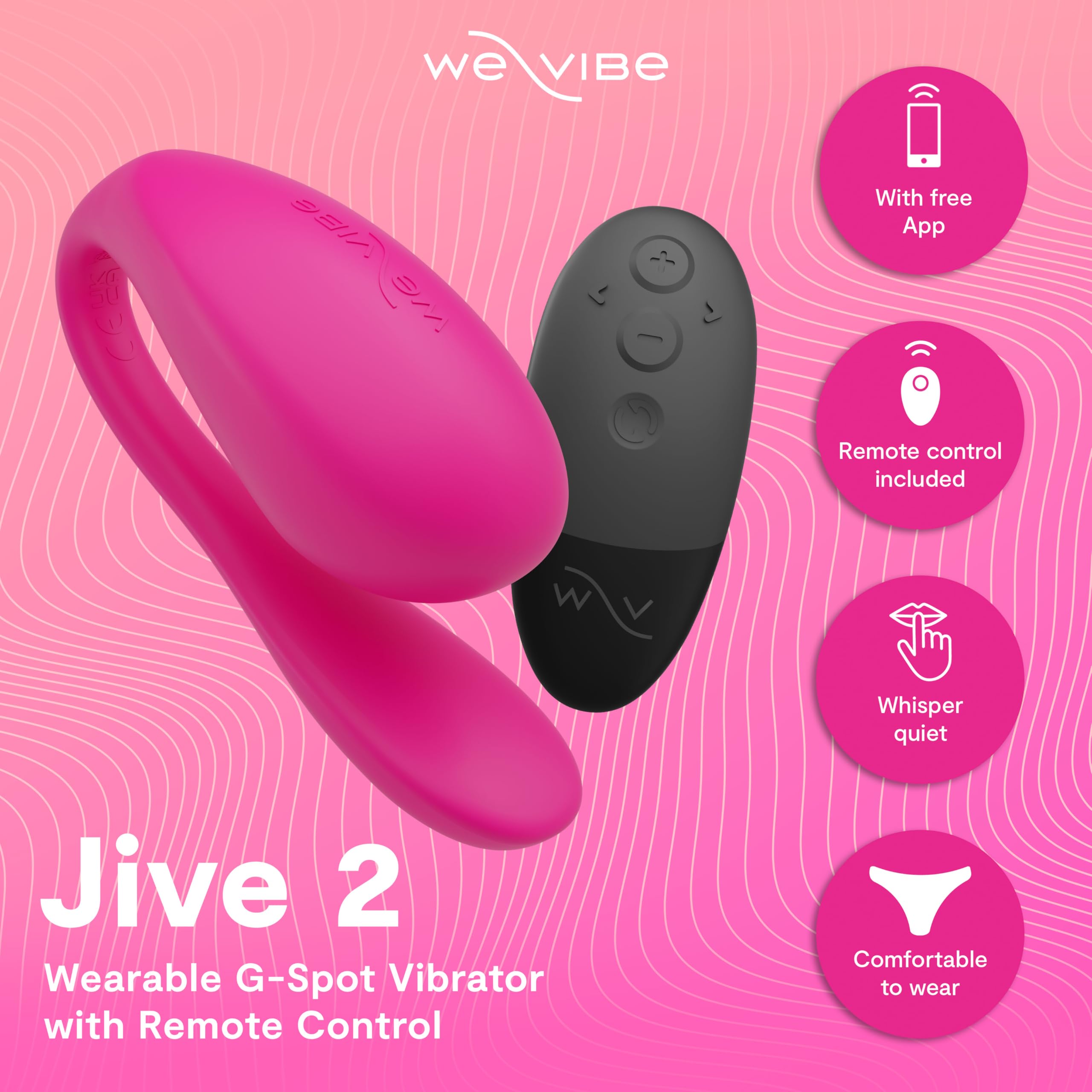 Amazon.com: We-Vibe Jive 2 Wearable Panty Vibrator | Egg Vibrator for Women  Couples | App & Remote Control G Spot Massager