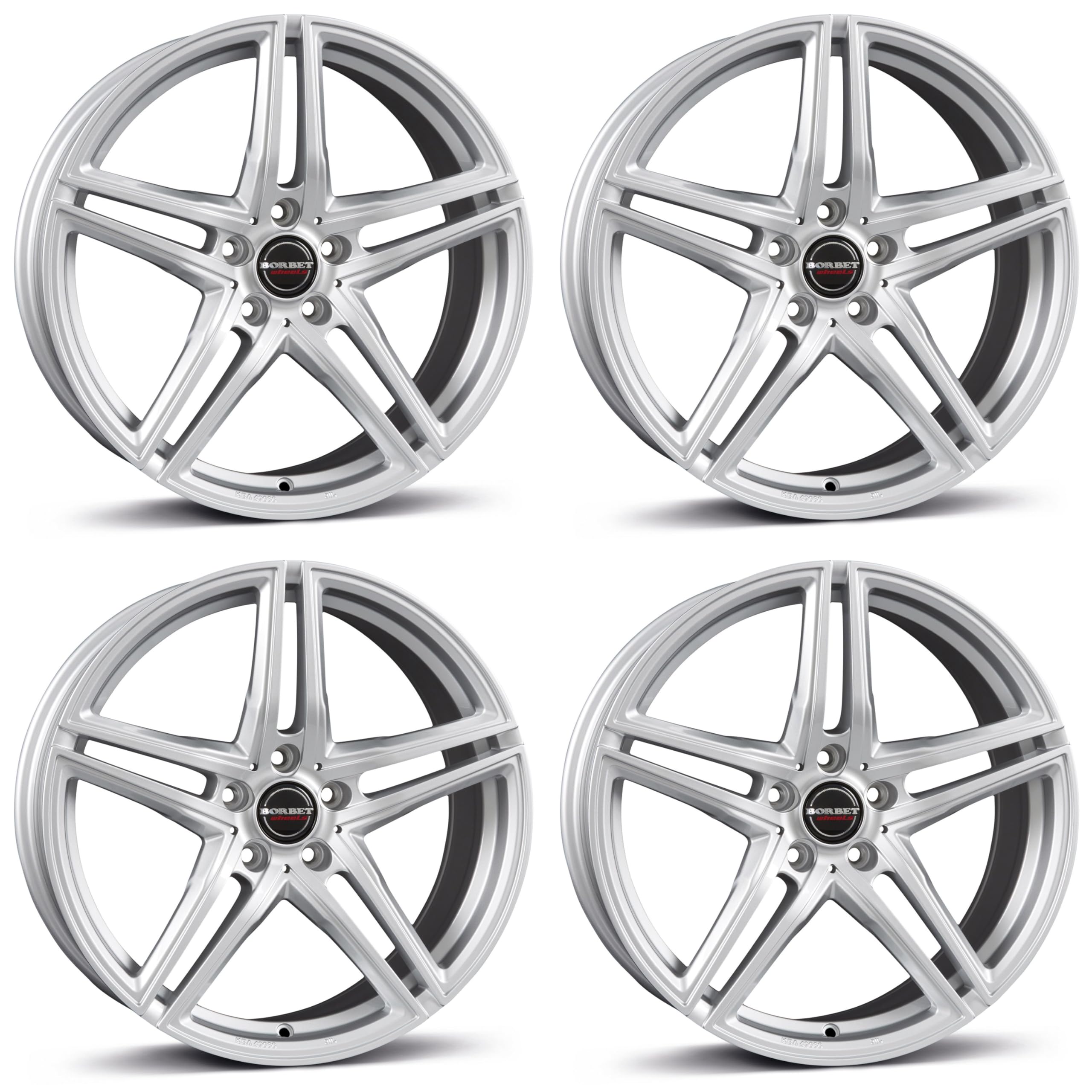 4x Borbet cerchi in alluminio XR 8x18 ET26 5x112 brilliant silver