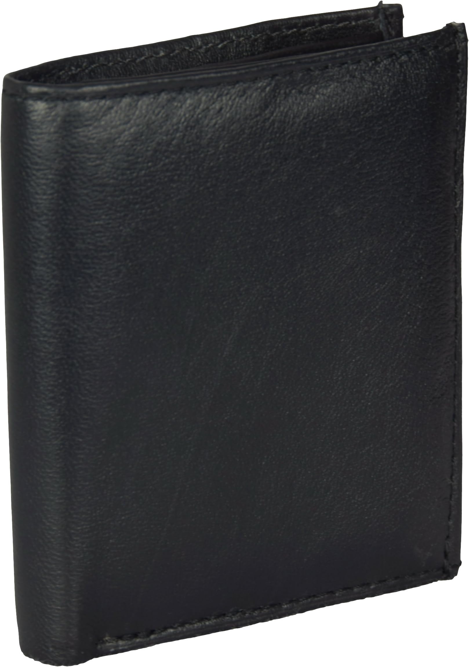 Genuine Leather Slim Mini Wallet & Credit Card Holder Billfold in Black by IWEA®