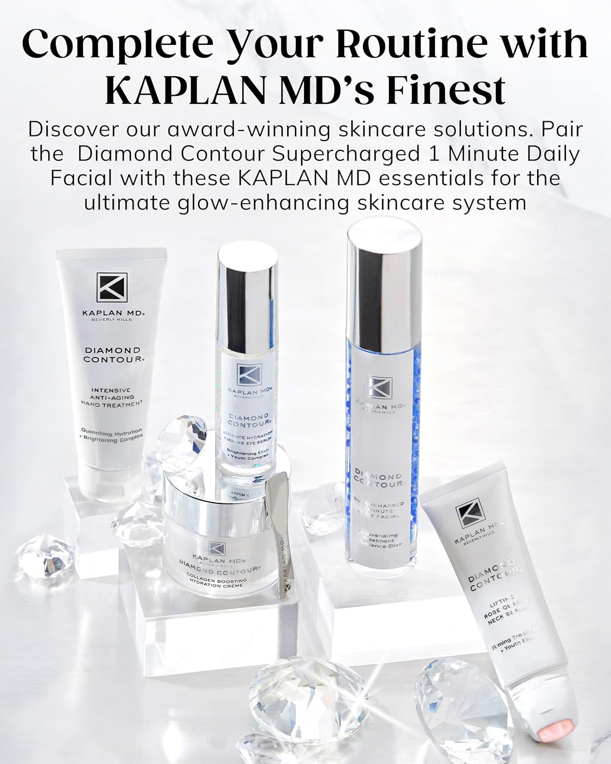 KAPLAN MD Diamond Contour Supercharged 1 Minute Daily Facial - Anti-Aging Serum for Face with Exfoliating Crushed Diamonds & Fruit Enzymes - Radiant & Smooth Skin for Women of All Ages - 3.0 fl oz - Image 8
