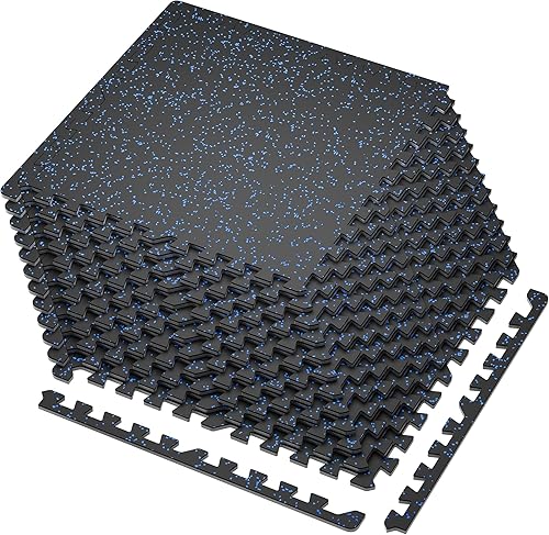 Miniatura 16 de SUPERJARE Alfombrillas para Equipo de Ejercicio de 0.4" de Grosor, 24 Piezas, 96 Pies Cuadrados, Tapetes de Espuma EVA de Alta Densidad con