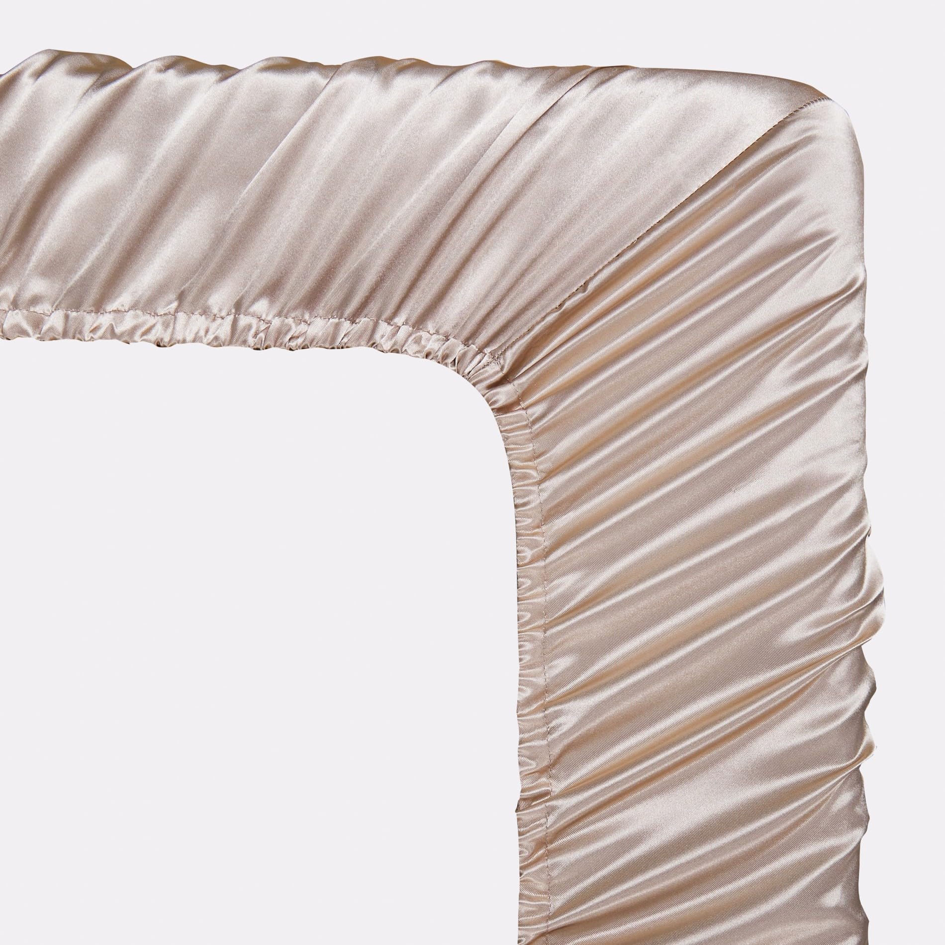 Sábana bajera (180 x 200 cm, satén beige, oro liso, 30 cm, seda sedosa, brillante, lujo, seda y satén, poliéster, suave, transpirable, para colchones gruesos