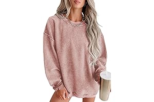 Womens Crewneck Oversized Corduroy Corded Sweatshirt Long Sleeve Casual Pullover Tops