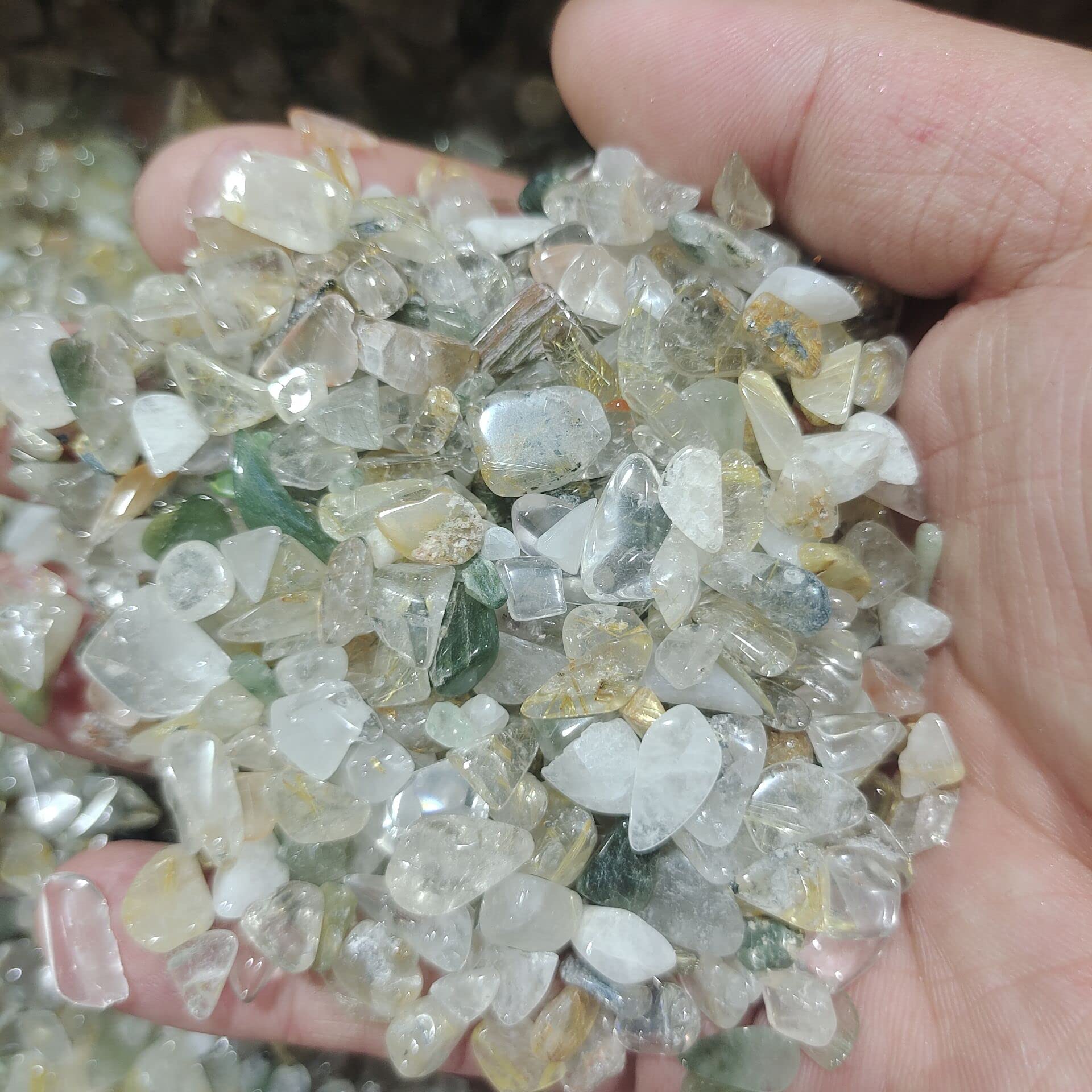 Grava Decorativa para acuarios, Piedra triturada de Cristal Duobao Reiki for Acuario, decoración de jardín, 100 g y 300 g(300g)