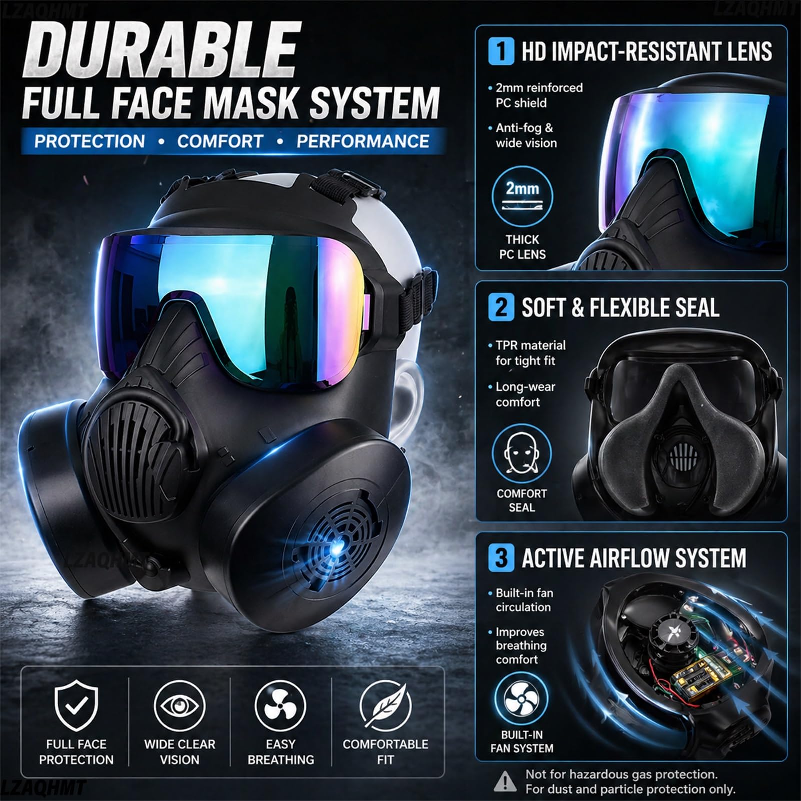 Masque À Gaz Factice Intégral en Forme De Crâne pour Airsoft – Lunettes De Protection pour Costume d'halloween Et Cosplay Aucune Protection Réelle Contre Les Gaz