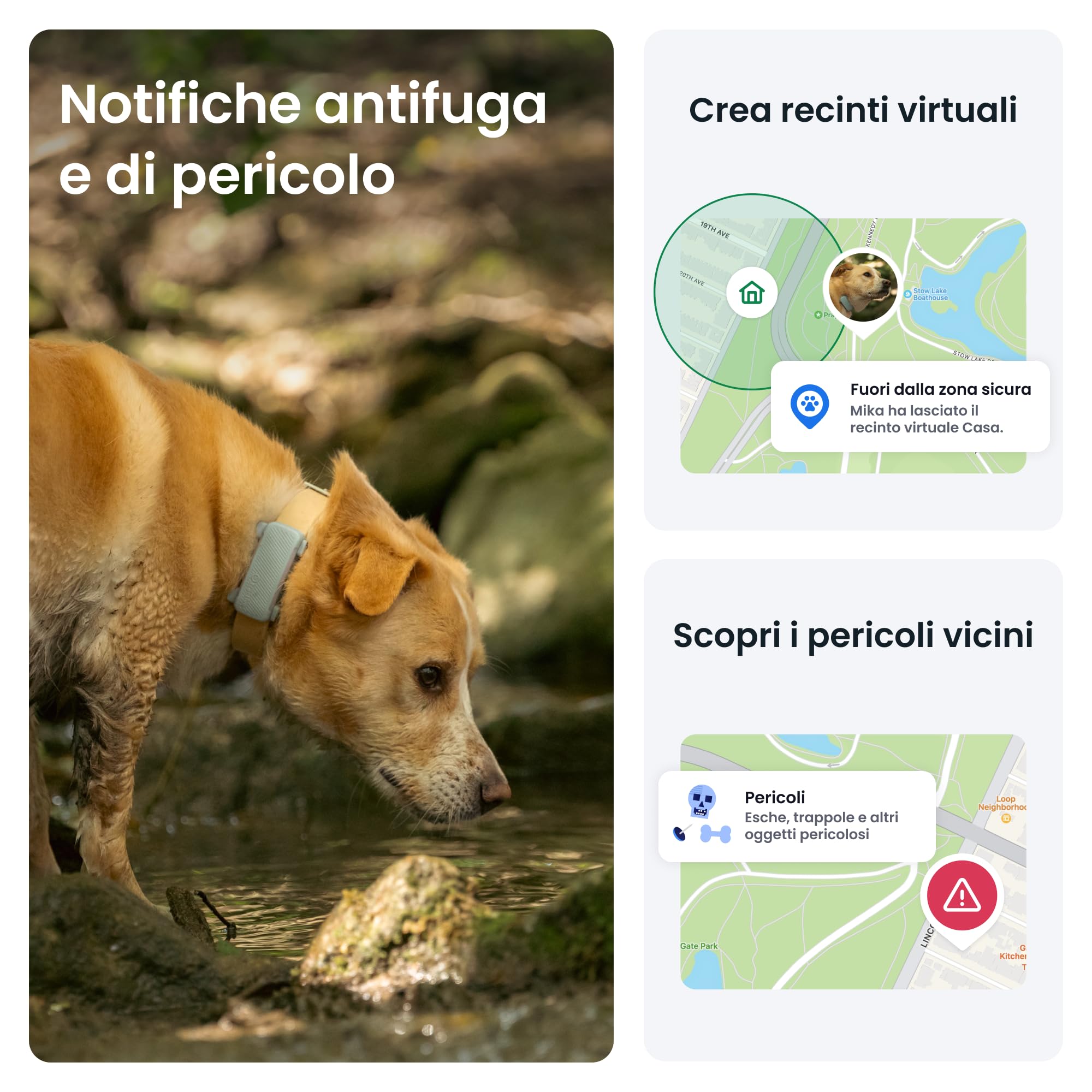 Tractive - GPS per cani | 2025 Edizione | N. 1 sul mercato | Localizzazione in tempo reale | Notifiche antifuga | Monitoraggio dell'attività | Avvisi di salute | Monitoraggio degli abbai (Menta)