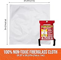 Vista 5 de Go Time Gear Emergency Fire Blanket for Home and Kitchen, Fire Retardant Emergency Fire Blanket Kit, Survival Fireproof Blanket Up to 1,200 Degrees