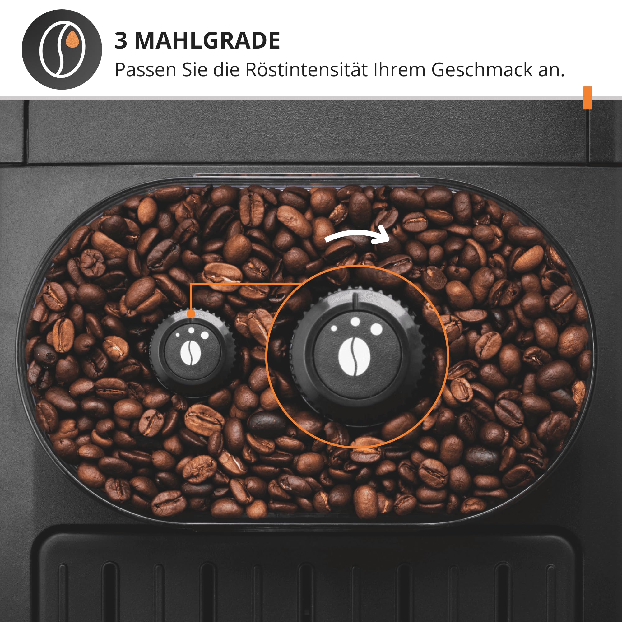 Krups Essential Coffee Machine Macinino, macchina da caffè espresso con display LCD, pulizia automatica, ugello a vapore nero per cappuccino YY8135FD