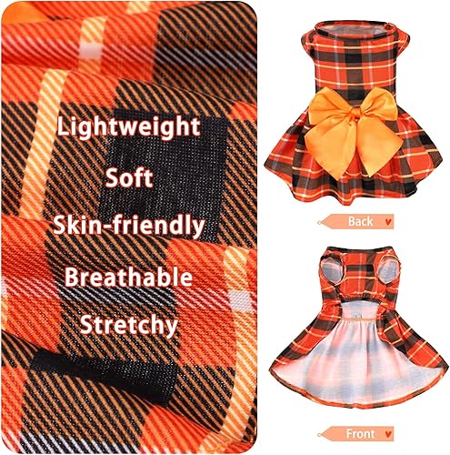 Miniatura 88 de PUPTECK Vestido de Navidad para perro, disfraz de cachorro, ropa para perros pequeños con falda de lazo, pijama Rojo (Navidad)