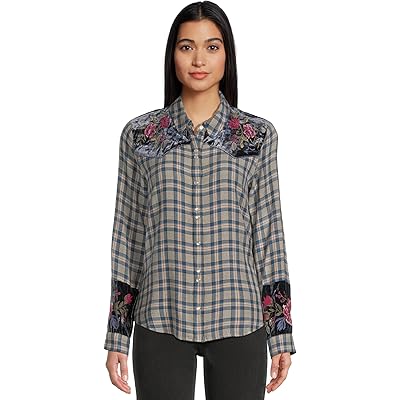 Johnny Was Puff Sleeve Western Shirt - Sassiba cirla plaid