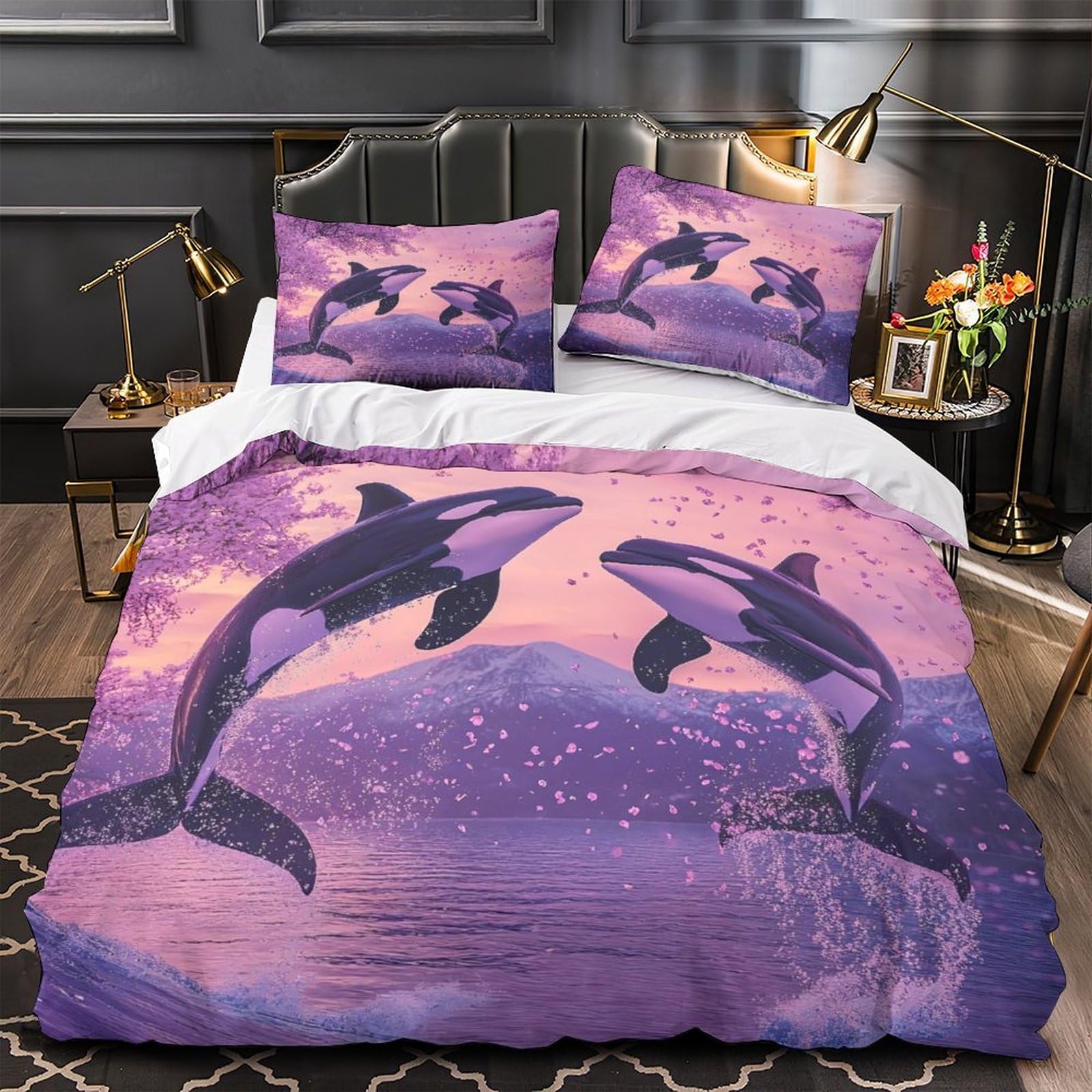 Housse de couette pieuvre 260x220cm en microfibre premium au style nautique vintage