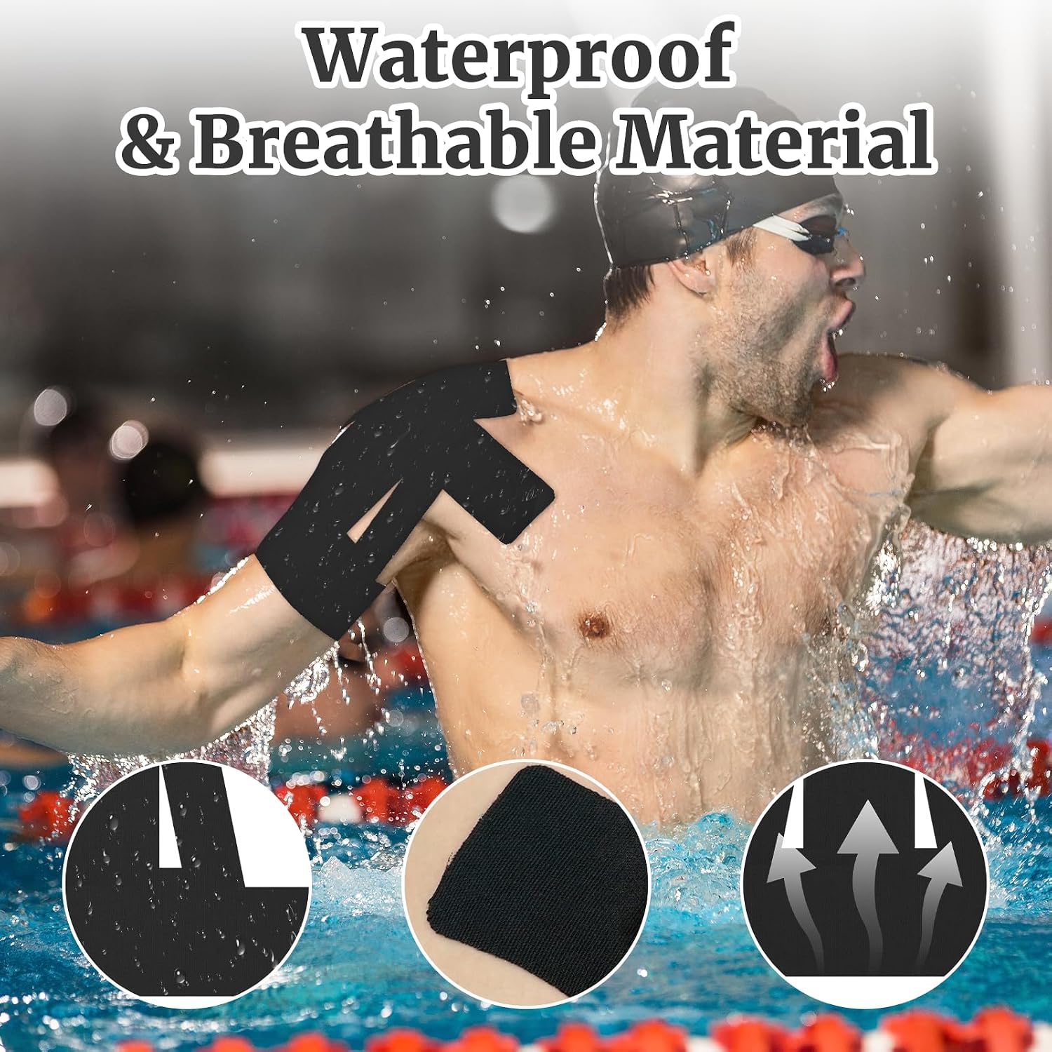15Pcs Kinesiology Tape for Shoulder Precut,Shoulder Tape for Pain Relief,Original Cotton Elastic Kinesiology Athletic Tape for Shoulder Support and Muscle Sports,Waterproof & Breathable