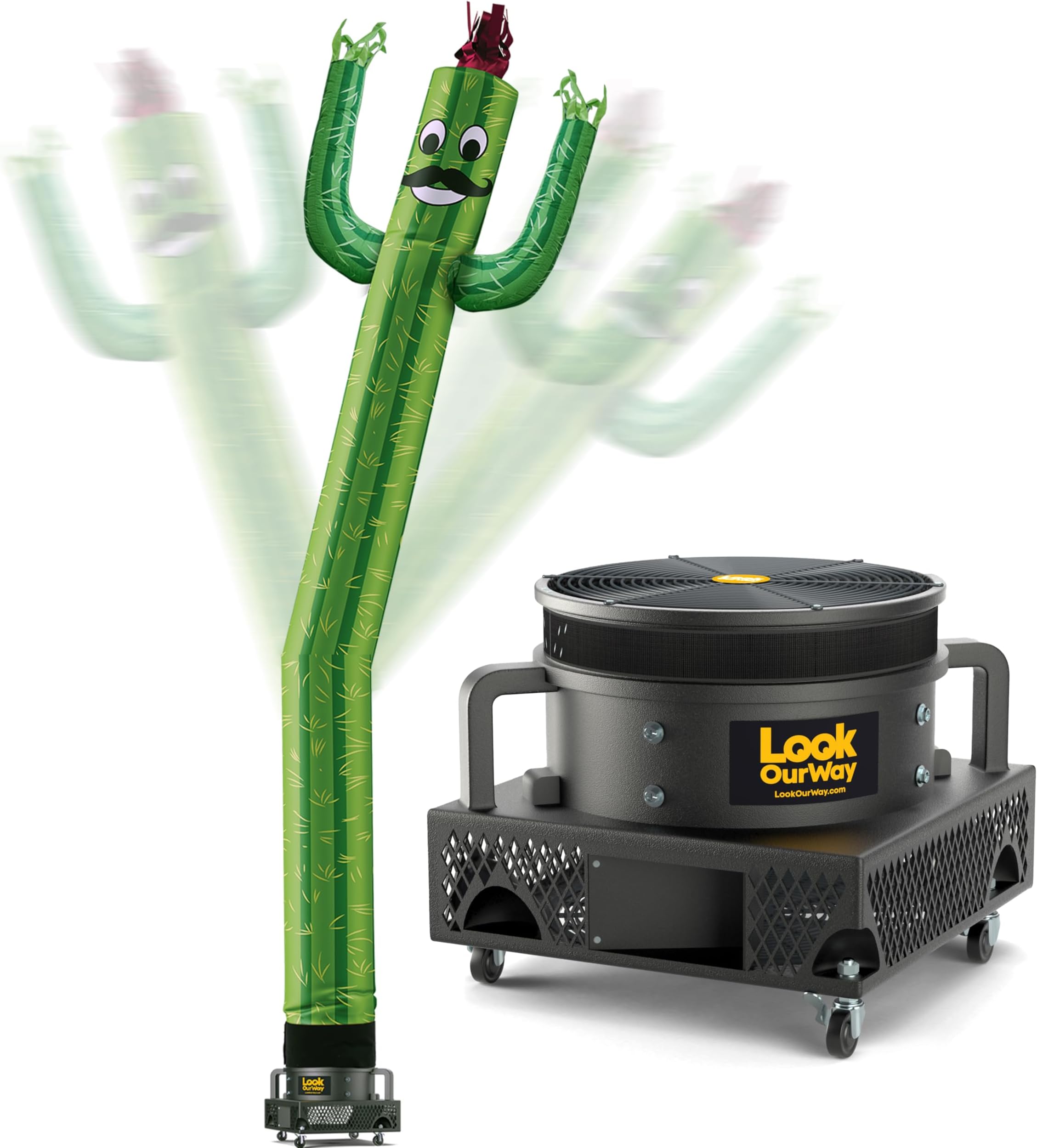 LookOurWay Air Dancers Wacky Waving Inflatable Tube Man Set - 20 Feet Tall Inflatable Dancing Man with Blower for Business Advertising - Character Themed - Cactus
