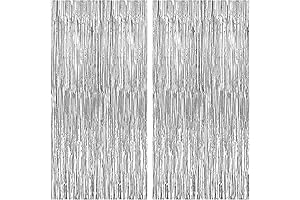KatchOn - Silver Backdrop Curtain | Streamers Backdrop & Fringe Backdrop for...