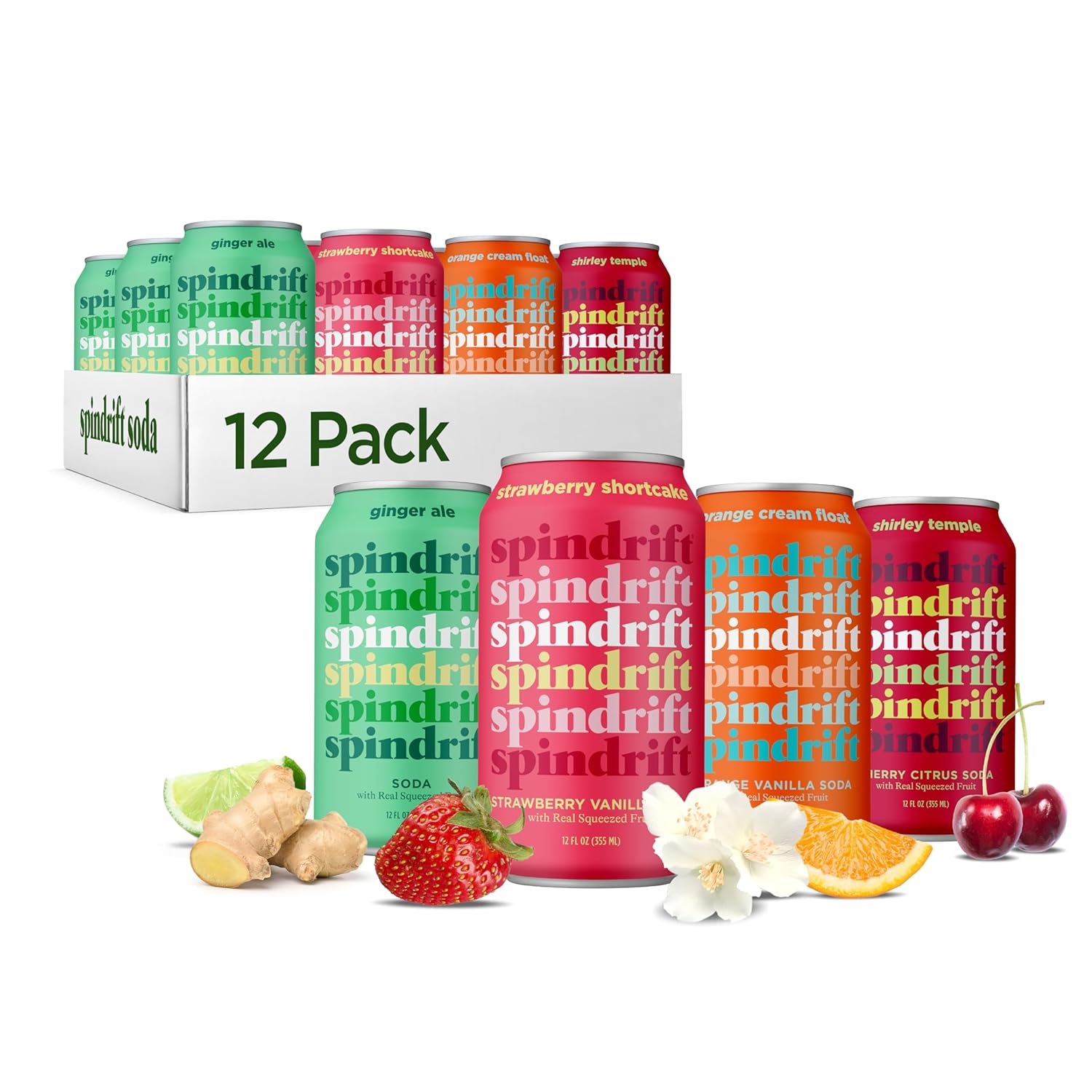 Spindrift Soda Variety Pack with Real Squeezed Fruit 12 Pack Case Spindrift Soda Variety Pack with Real Squeezed Fruit 12 Pack Case