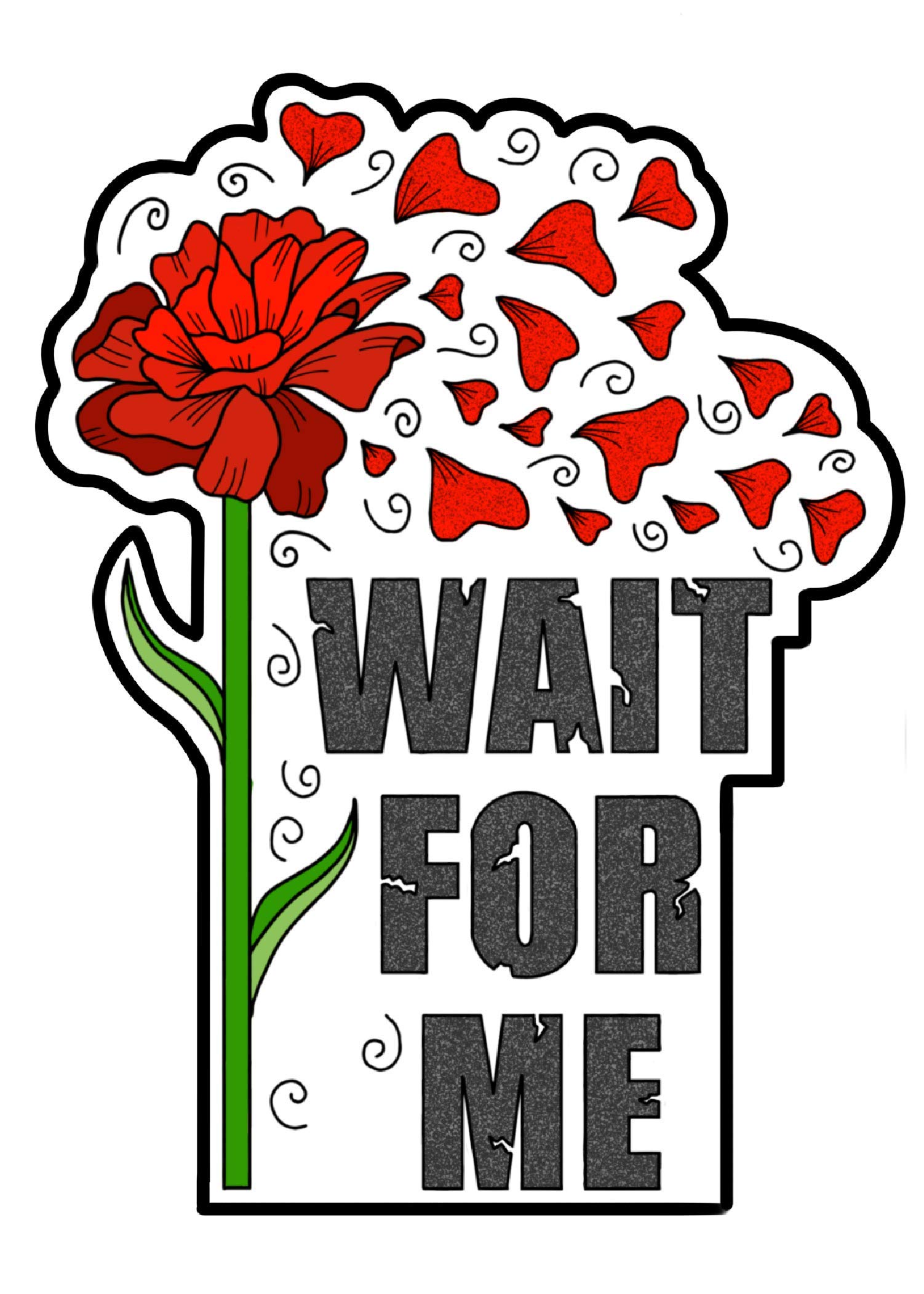 Hadestown "Wait for Me" Pegatinas – Juego de 4 pegatinas para colorear Broadway Inspirado en HADESTOWN, troquelado, vinilo sin burbujas (2,5 x 7,6 cm) – Juego de 4