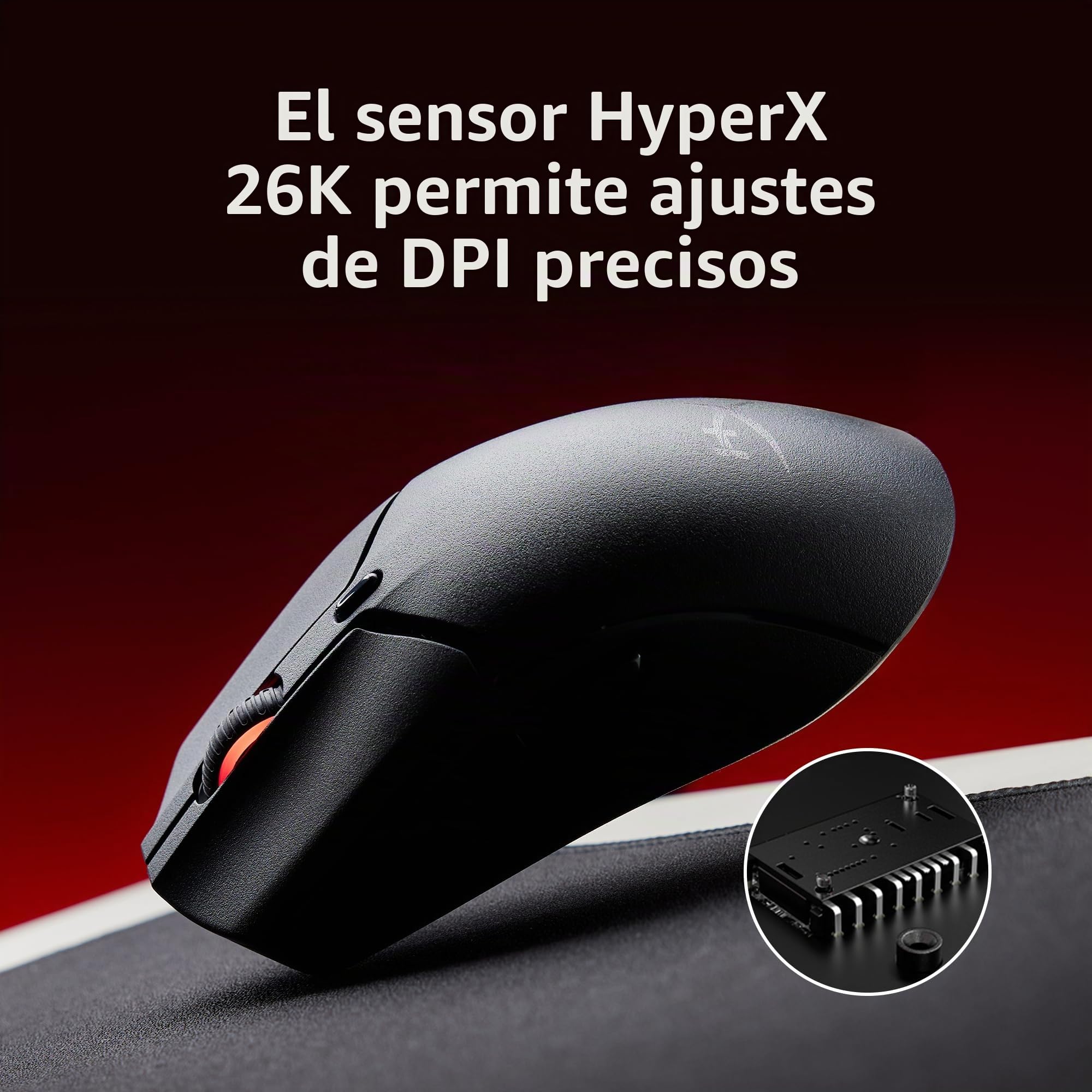 HyperX Pulsefire Haste 2 Mini Wireless - Ratón gaming inalámbrico de tamaño reducido, ultraligero 61g, batería 100h, bluetooth, color negro