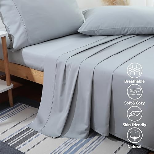 Miniatura 5 de Sábana encimera de tamaño matrimonial, 400 hilos, 100% algodón egipcio, sábana encimera  resistente a las arrugas, la decoloración y las manchas