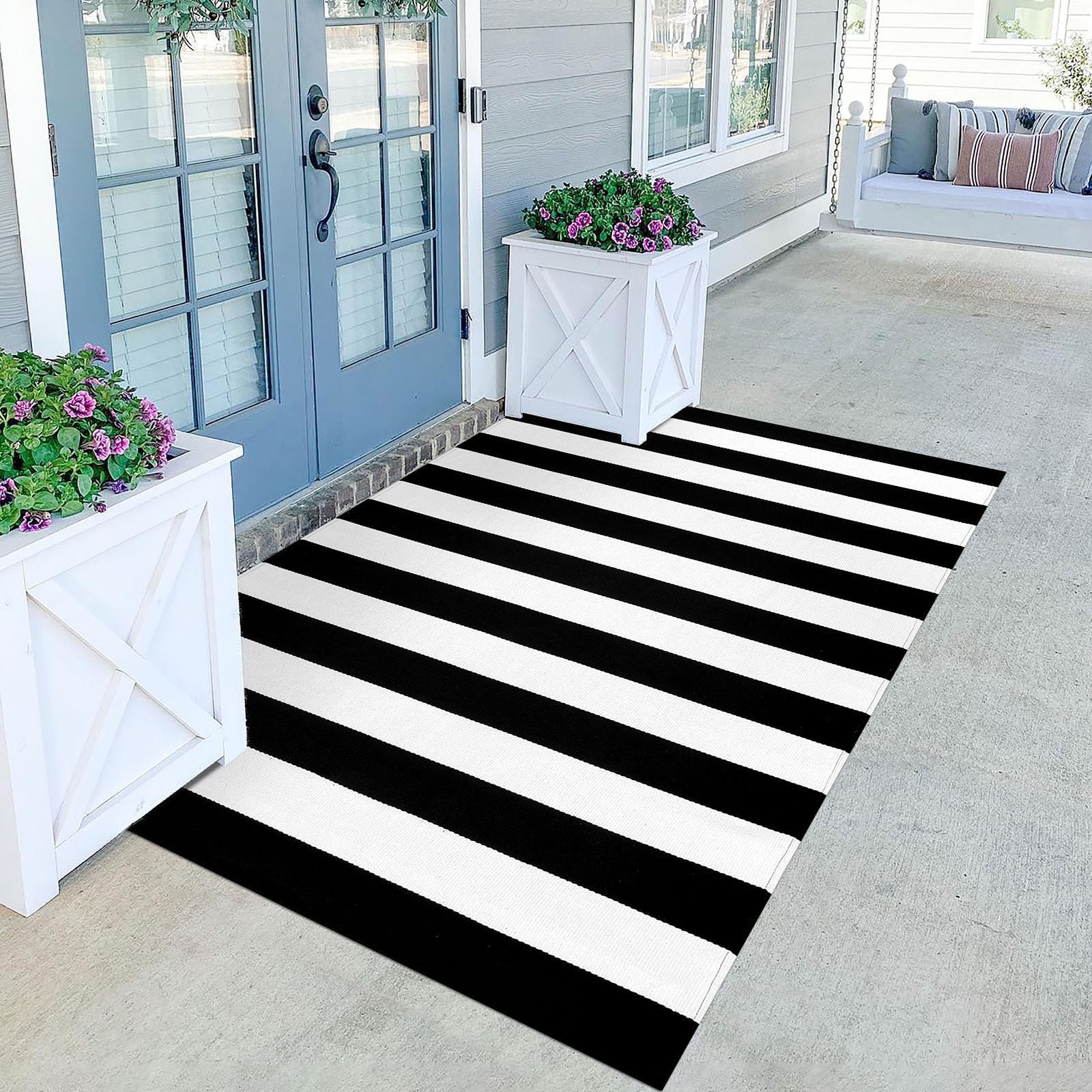 Beige Striped Rug - 3x5ft Washable Front Door Mat -30 Beige Striped Rug - 3x5ft Washable Front Door Mat -30